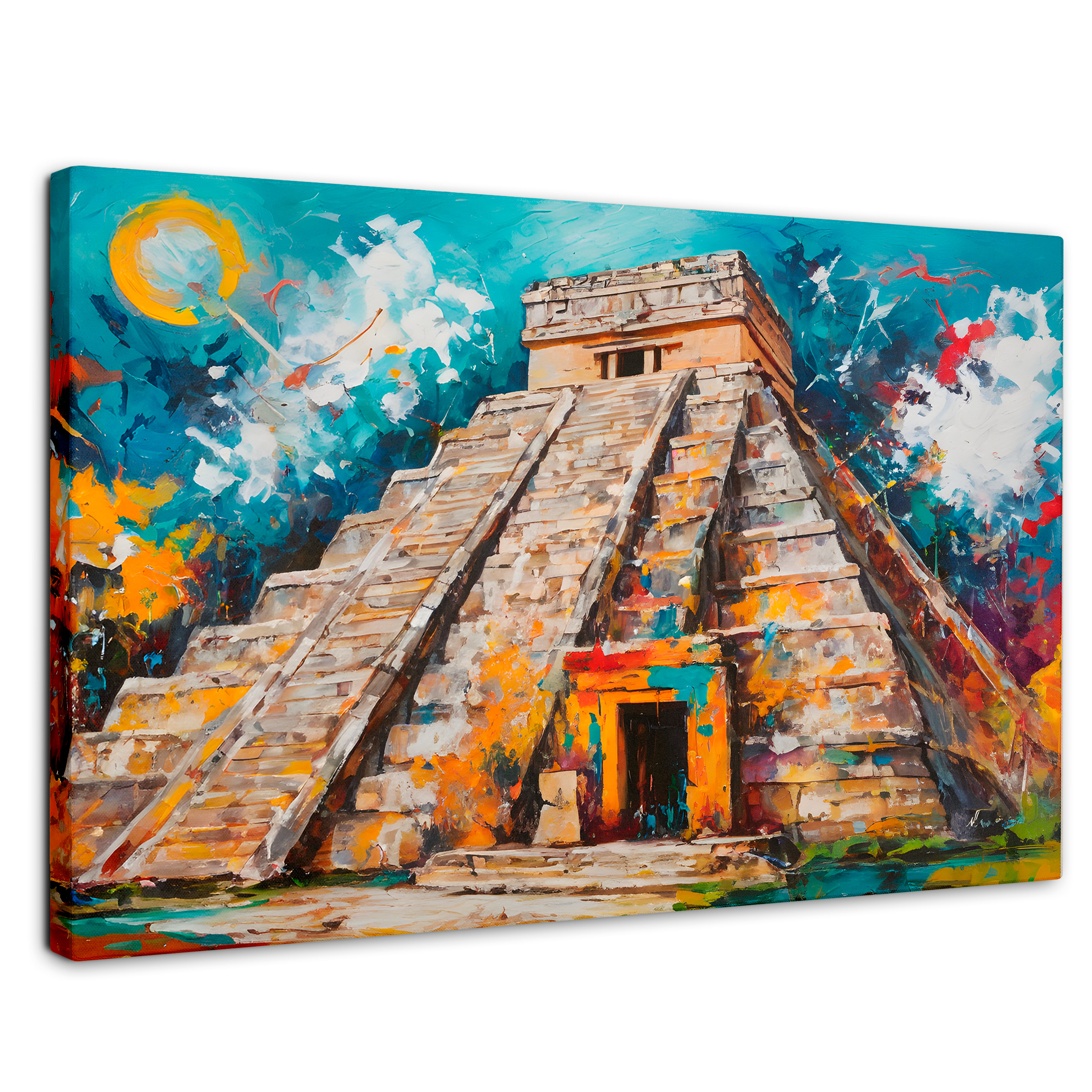 Cuadro Decorativo Canvas Pirámide Vibrante 90x60