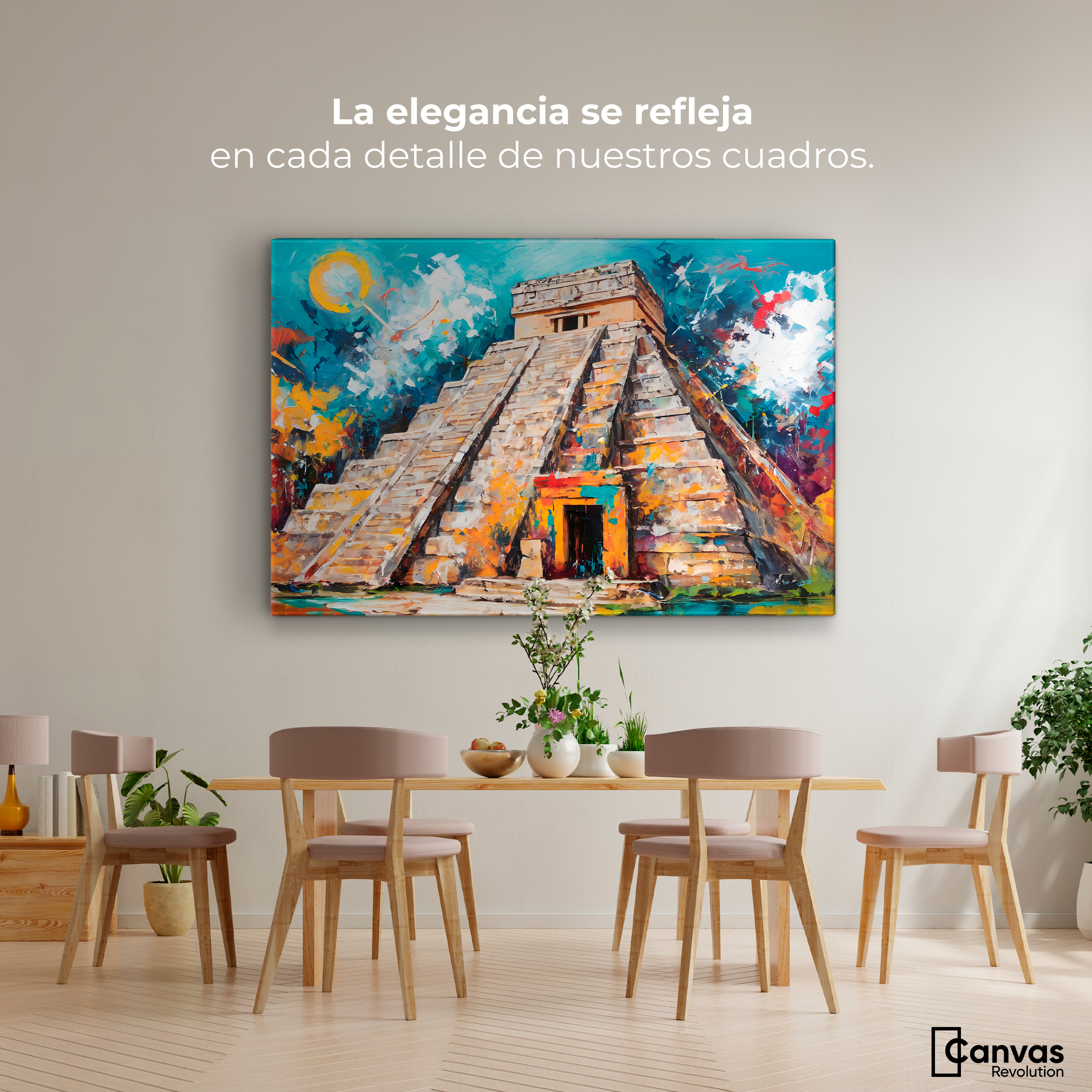 Foto 3 pulgar | Cuadro Decorativo Canvas Pirámide Vibrante 90x60