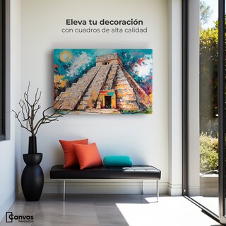 Foto 3 | Cuadro Decorativo Canvas Pirámide Vibrante 90x60