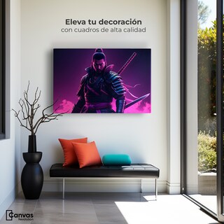 Foto 3 | Cuadro Decorativo Canvas Guerrero Samurái 90x60