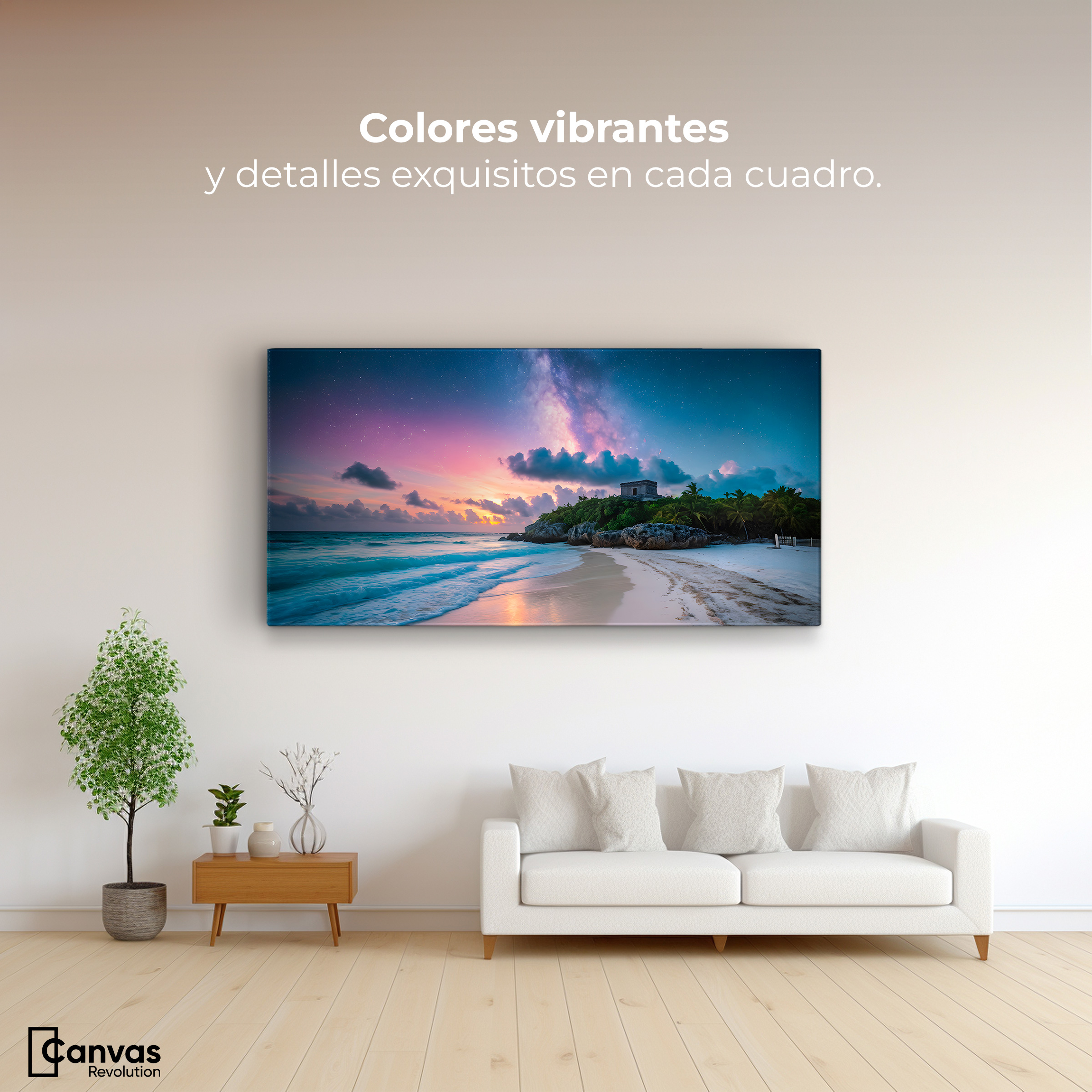 Foto 3 pulgar | Cuadro Decorativo Canvas Orilla Playa Tulum 160x80