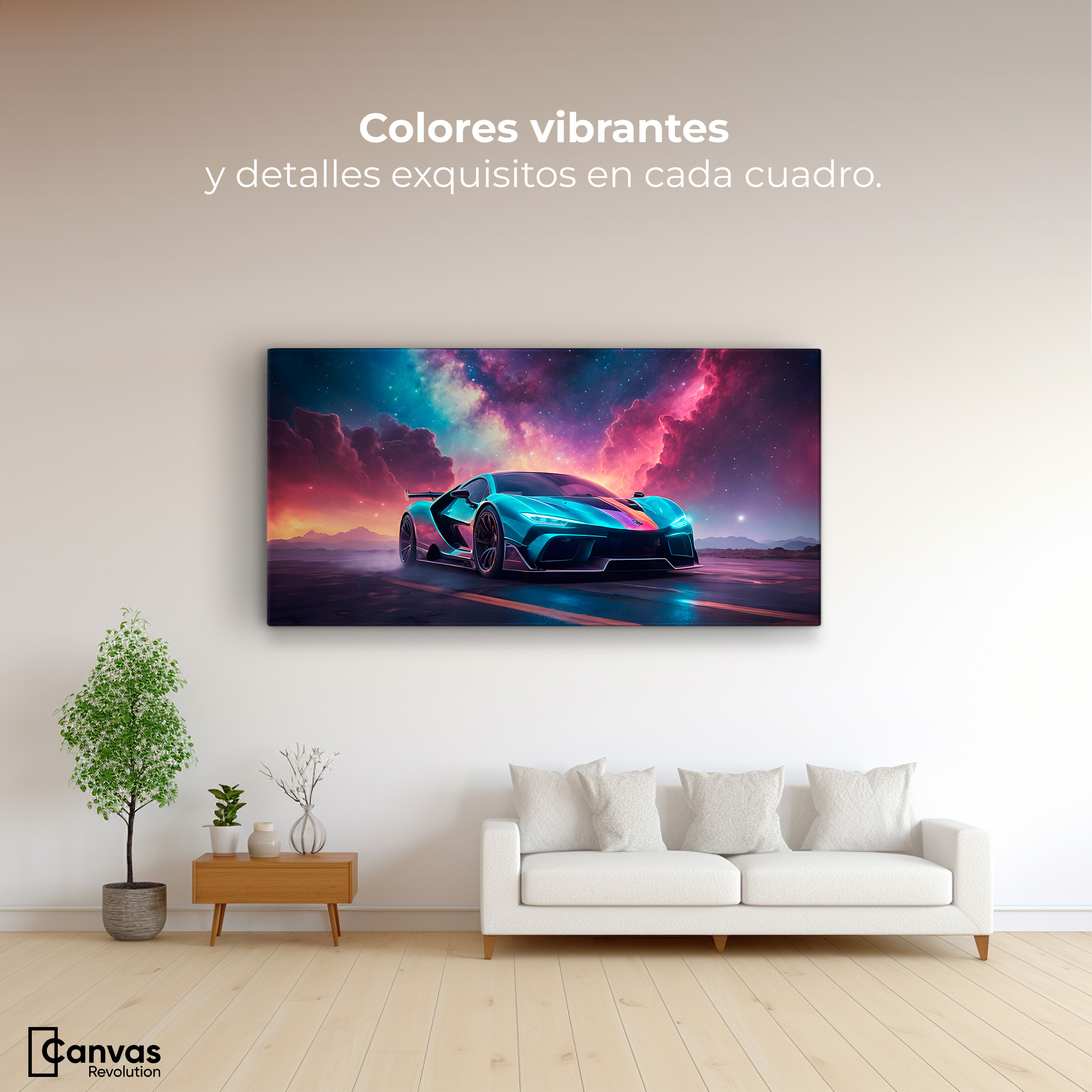 Foto 2 | Cuadro Decorativo Canvas Auto Deportivo Neón 160x80