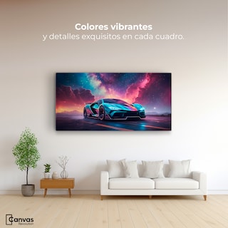Foto 2 | Cuadro Decorativo Canvas Auto Deportivo Neón 160x80