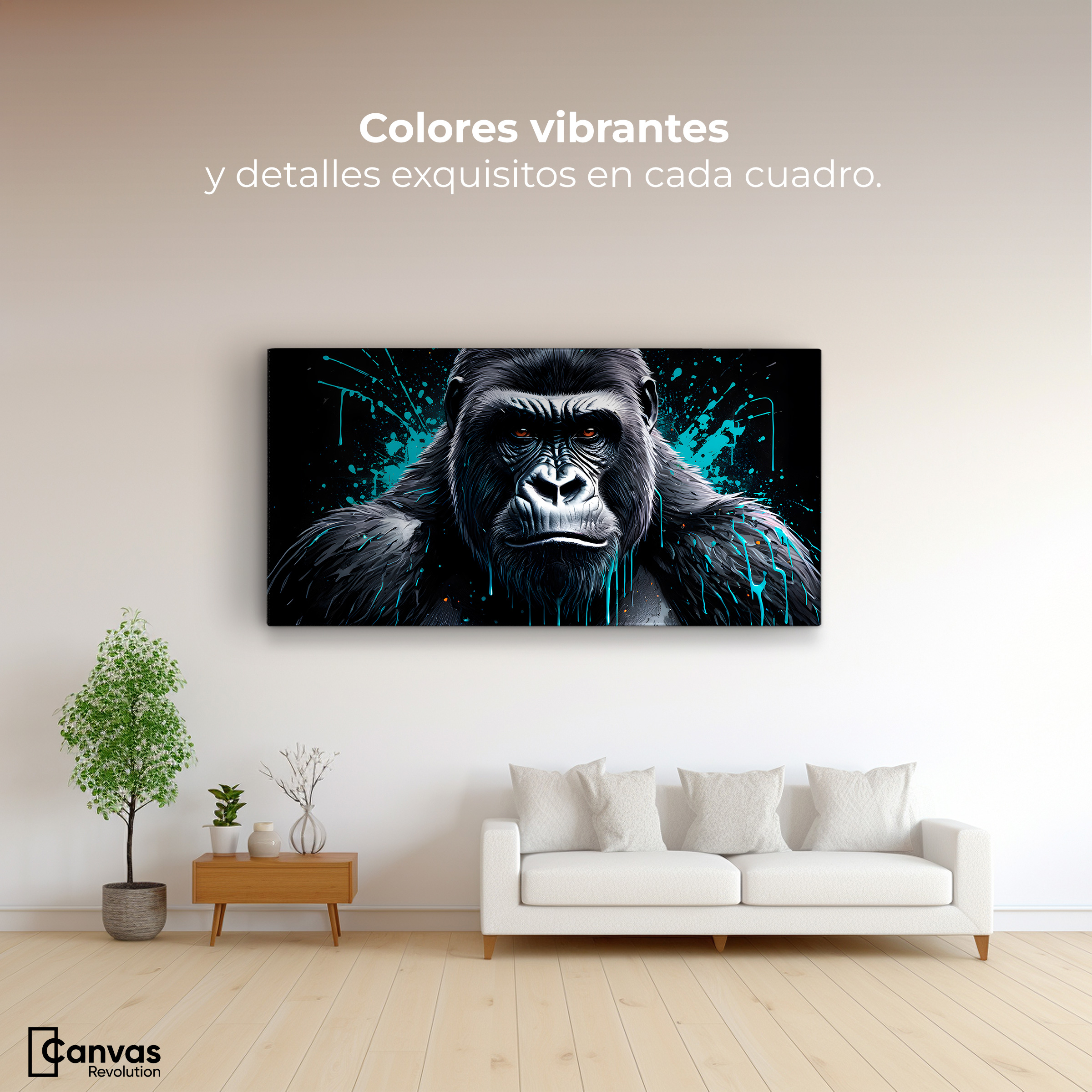 Foto 2 | Cuadro Decorativo Canvas Majestuoso Gorila 120x60