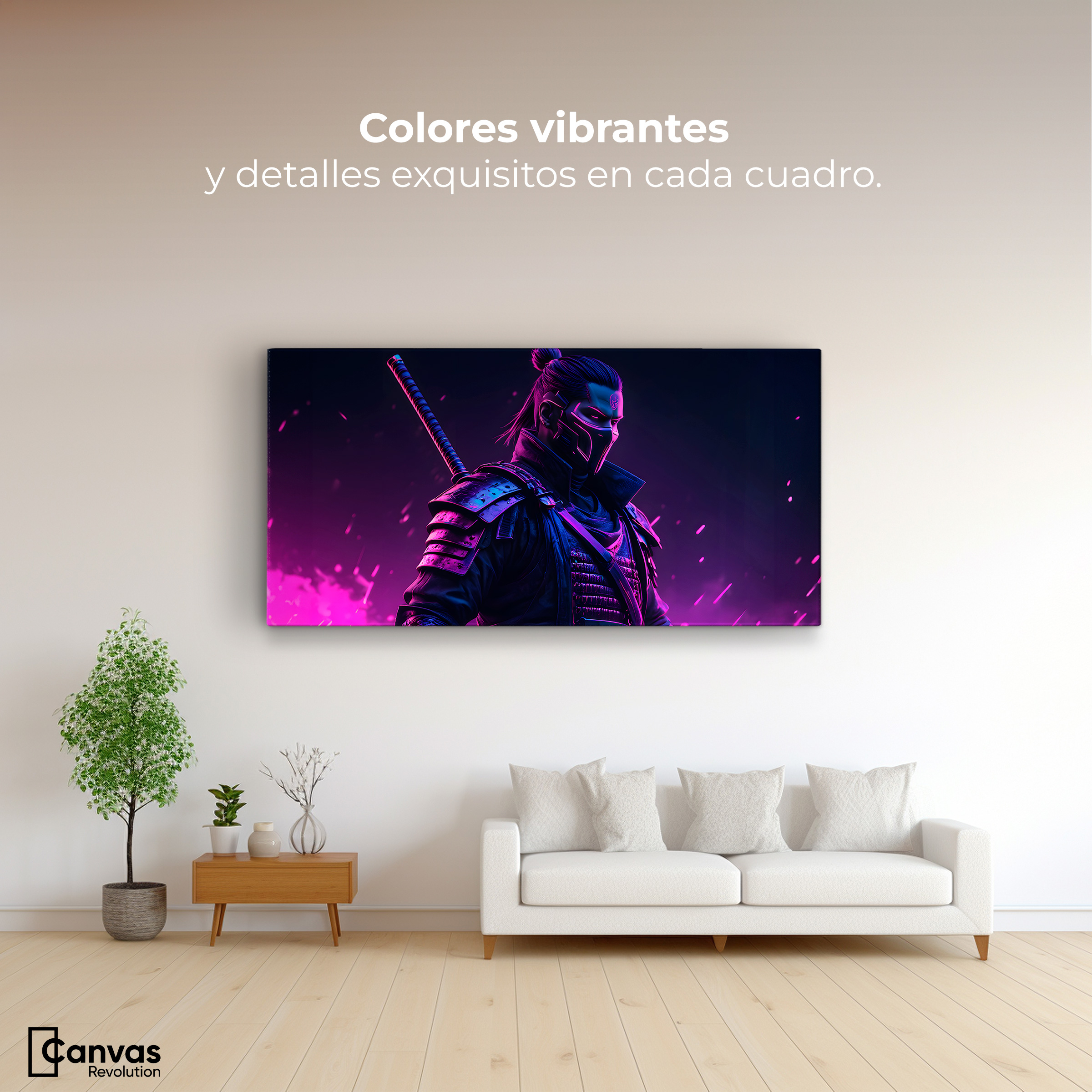 Foto 2 | Cuadro Decorativo Canvas Samurái Amatista 120x60