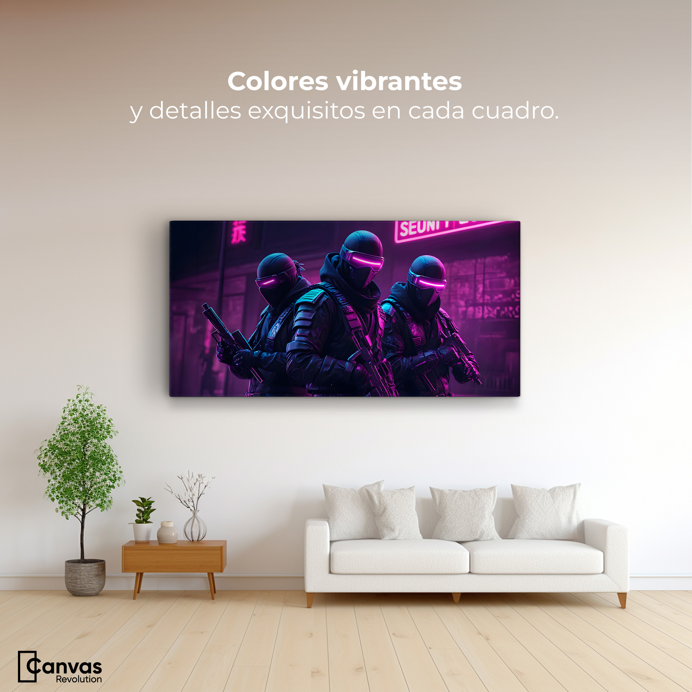 Foto 3 pulgar | Cuadro Decorativo Canvas Soldado Cyberpunk 120x60