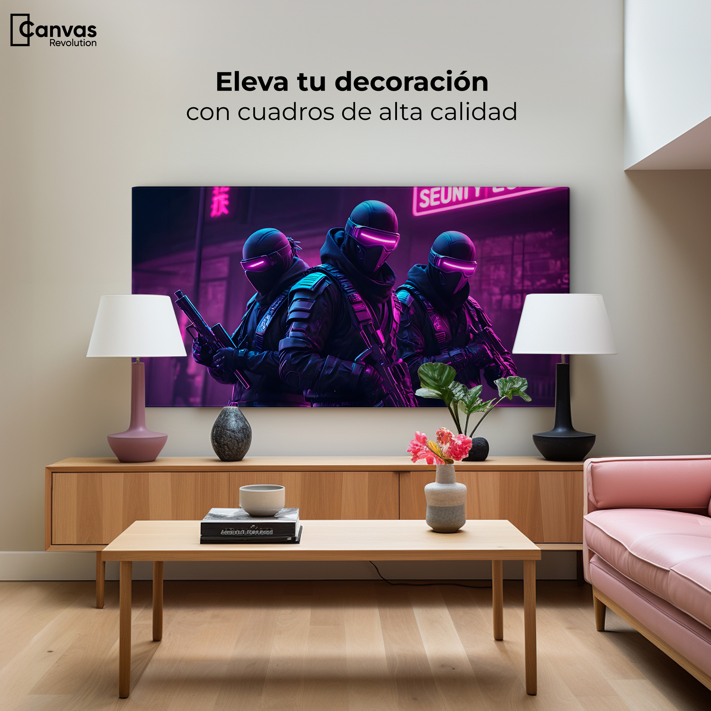 Foto 4 pulgar | Cuadro Decorativo Canvas Soldado Cyberpunk 120x60