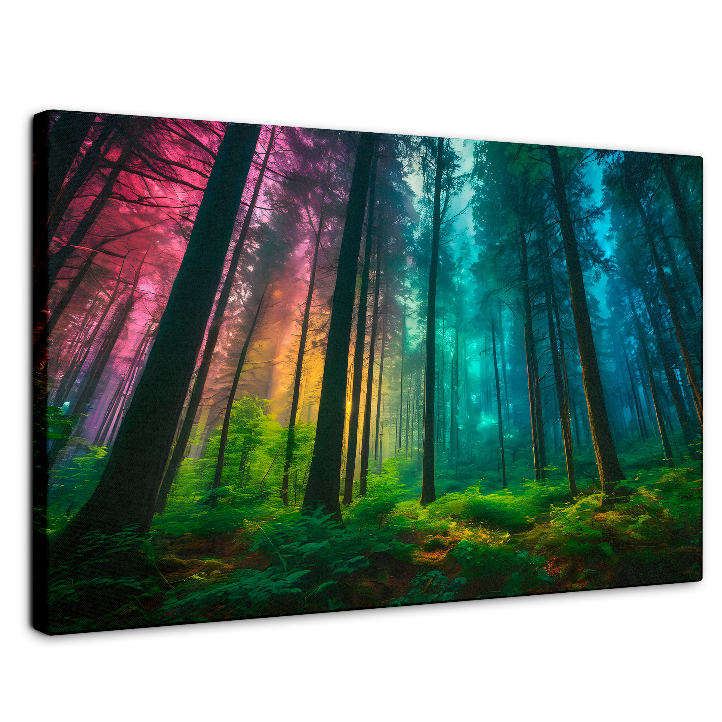 Cuadro Decorativo Canvas Bosque Cromático 90x60