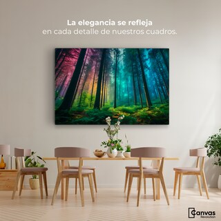 Foto 2 | Cuadro Decorativo Canvas Bosque Cromático 90x60