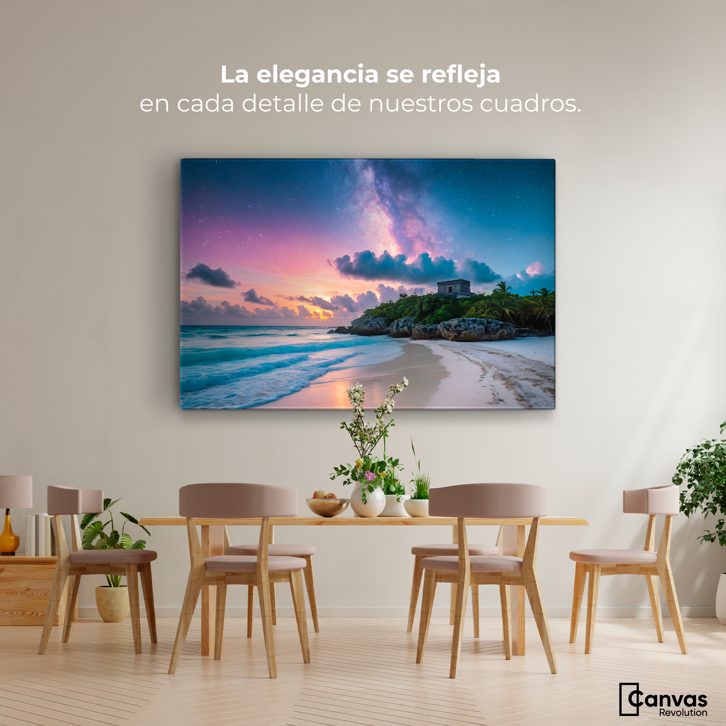 Foto 2 | Cuadro Decorativo Canvas Orilla Playa Tulum 90x60