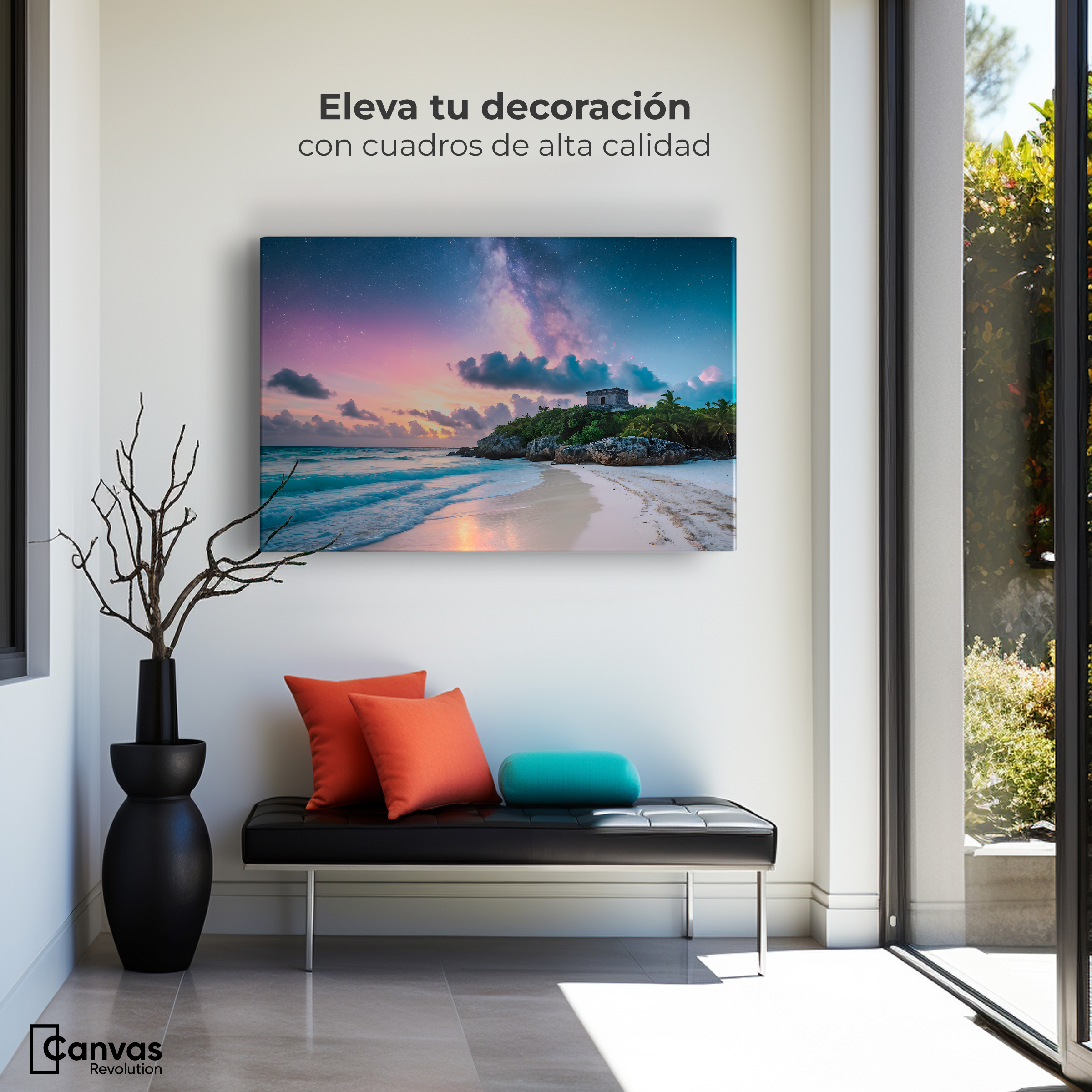 Foto 4 pulgar | Cuadro Decorativo Canvas Orilla Playa Tulum 90x60