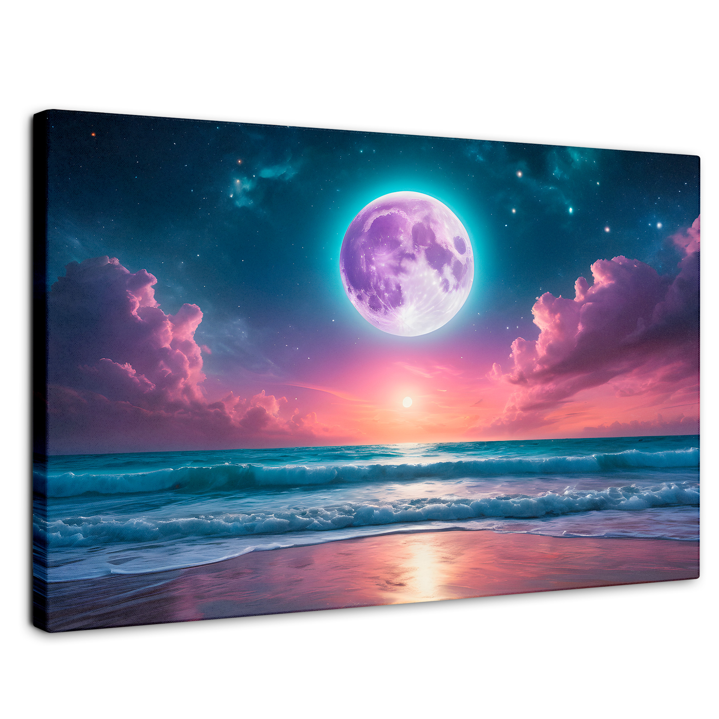 Cuadro Decorativo Canvas Luz Lunar Sobre Mar 90x60