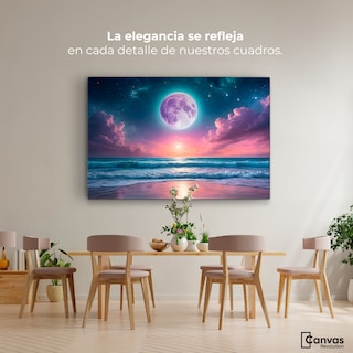 Foto 2 | Cuadro Decorativo Canvas Luz Lunar Sobre Mar 90x60