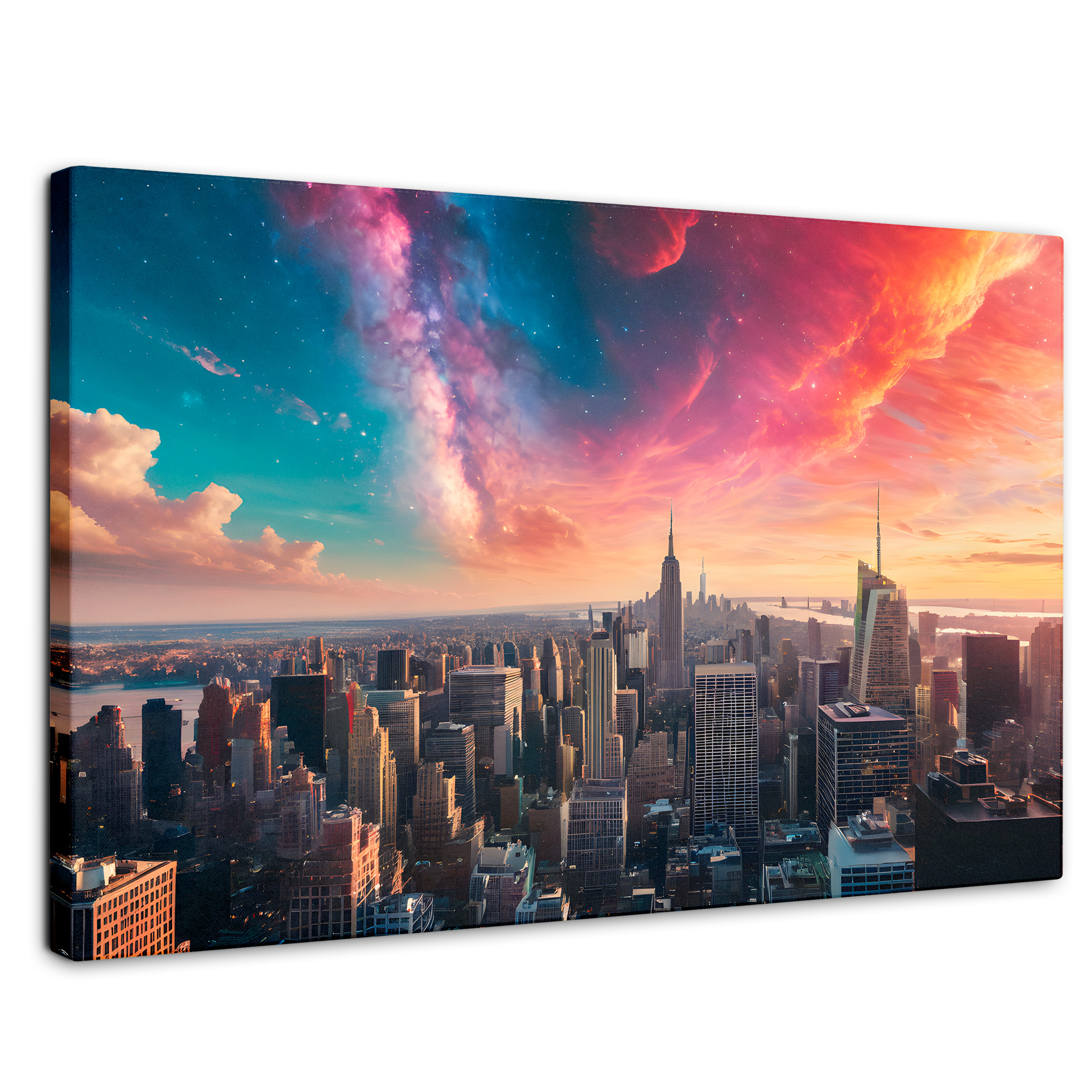 Foto 2 pulgar | Cuadro Decorativo Canvas New York Nebuloso 90x60