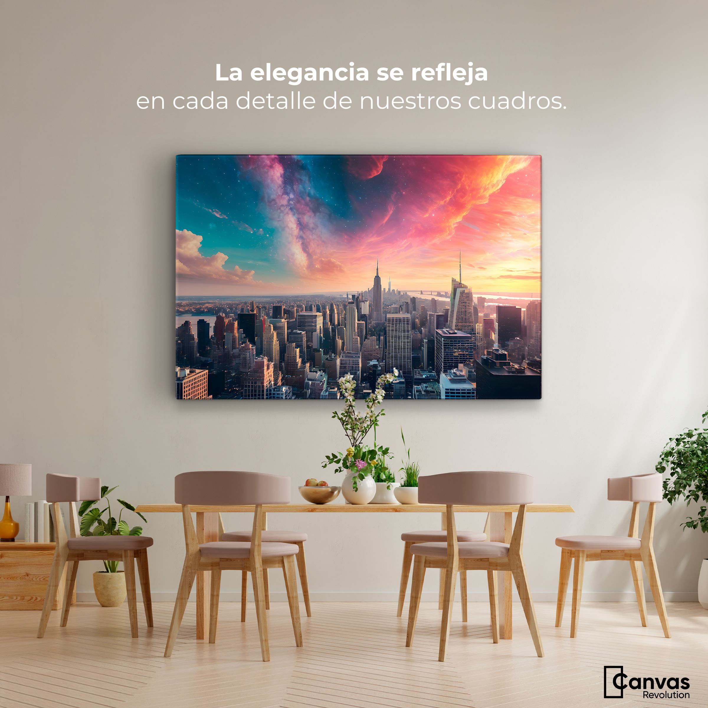 Foto 3 pulgar | Cuadro Decorativo Canvas New York Nebuloso 90x60