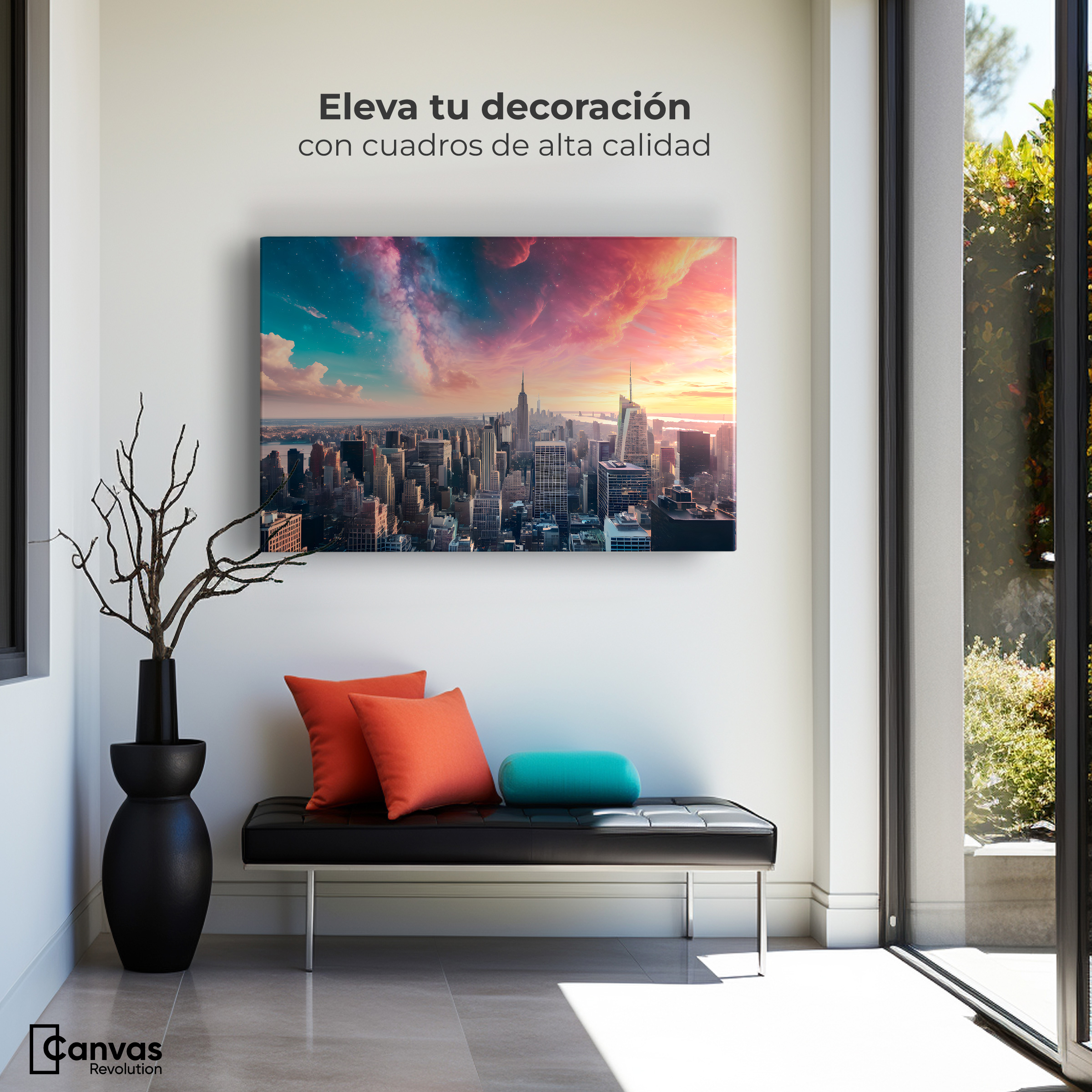 Foto 4 pulgar | Cuadro Decorativo Canvas New York Nebuloso 90x60