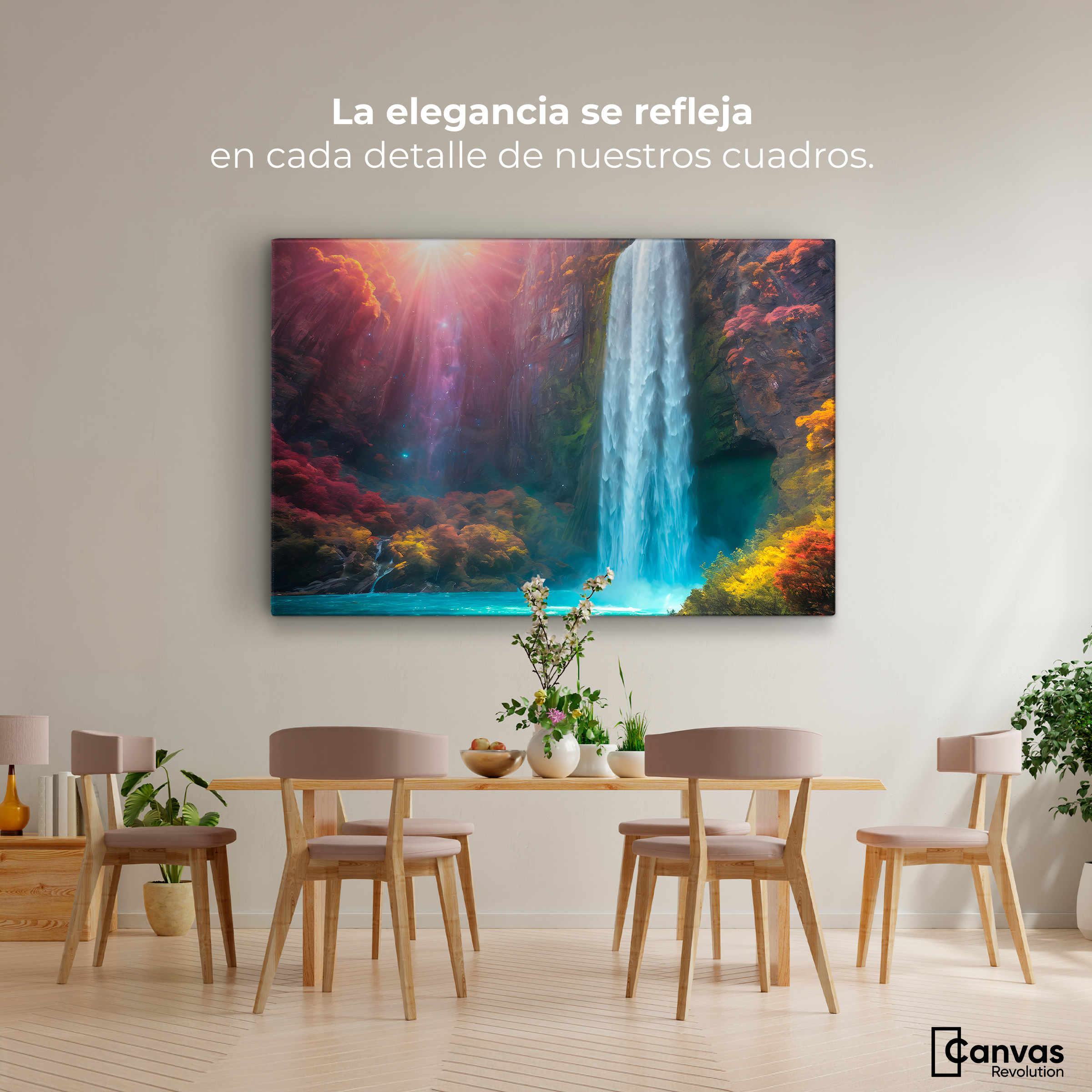 Foto 3 pulgar | Cuadro Decorativo Canvas Cascada Luminosa 90x60