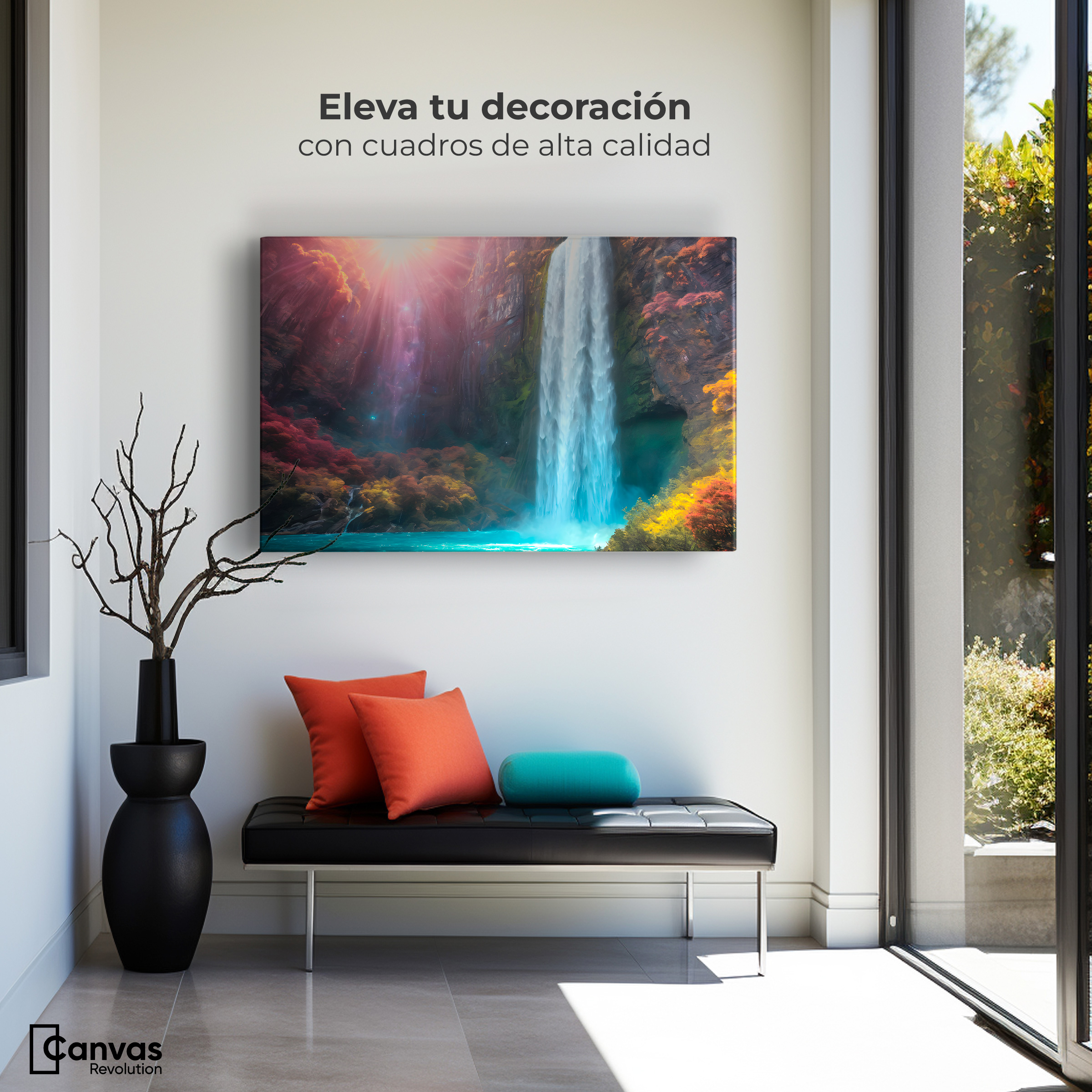 Foto 4 pulgar | Cuadro Decorativo Canvas Cascada Luminosa 90x60