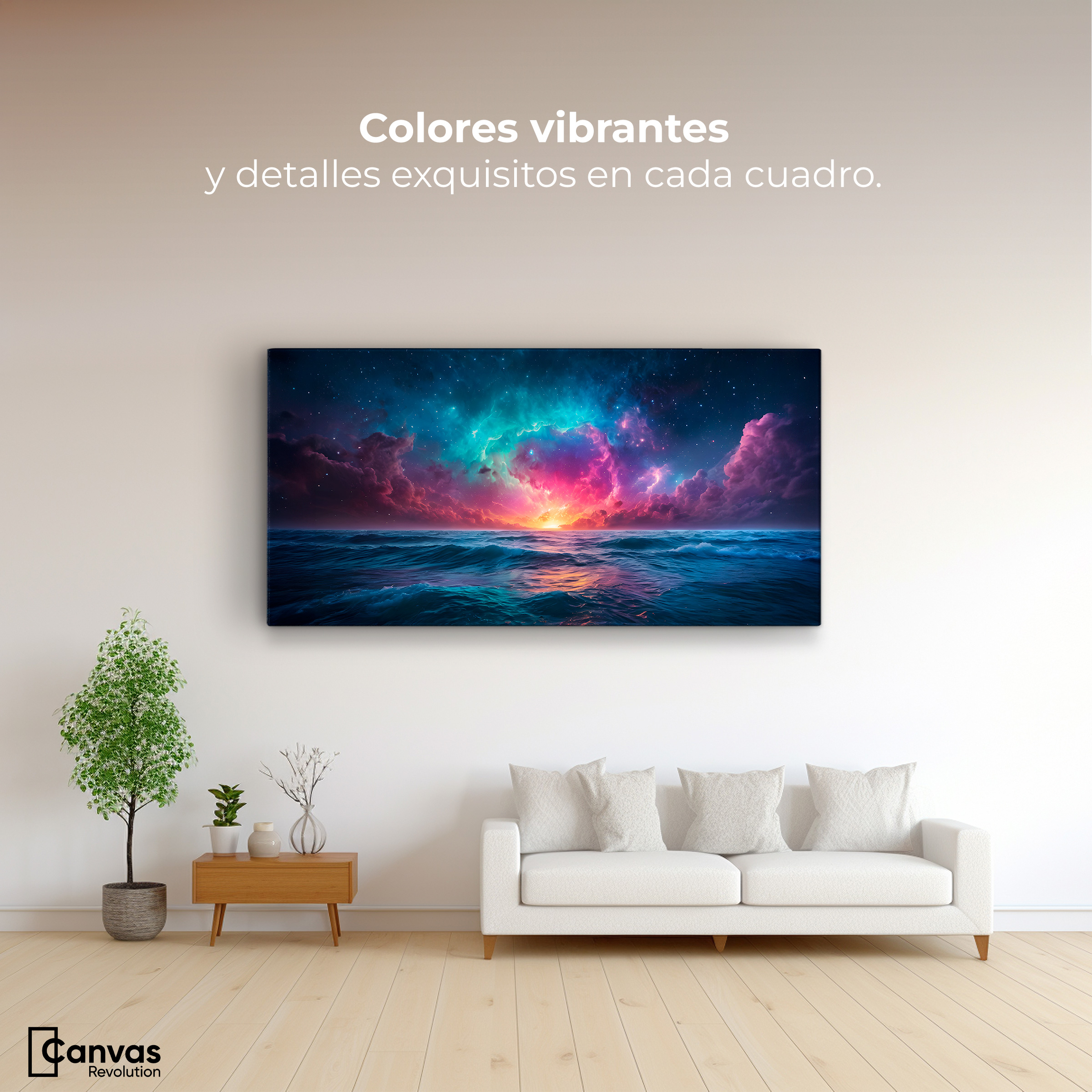 Foto 2 | Cuadro Decorativo Canvas Aurora Marítima 160x80