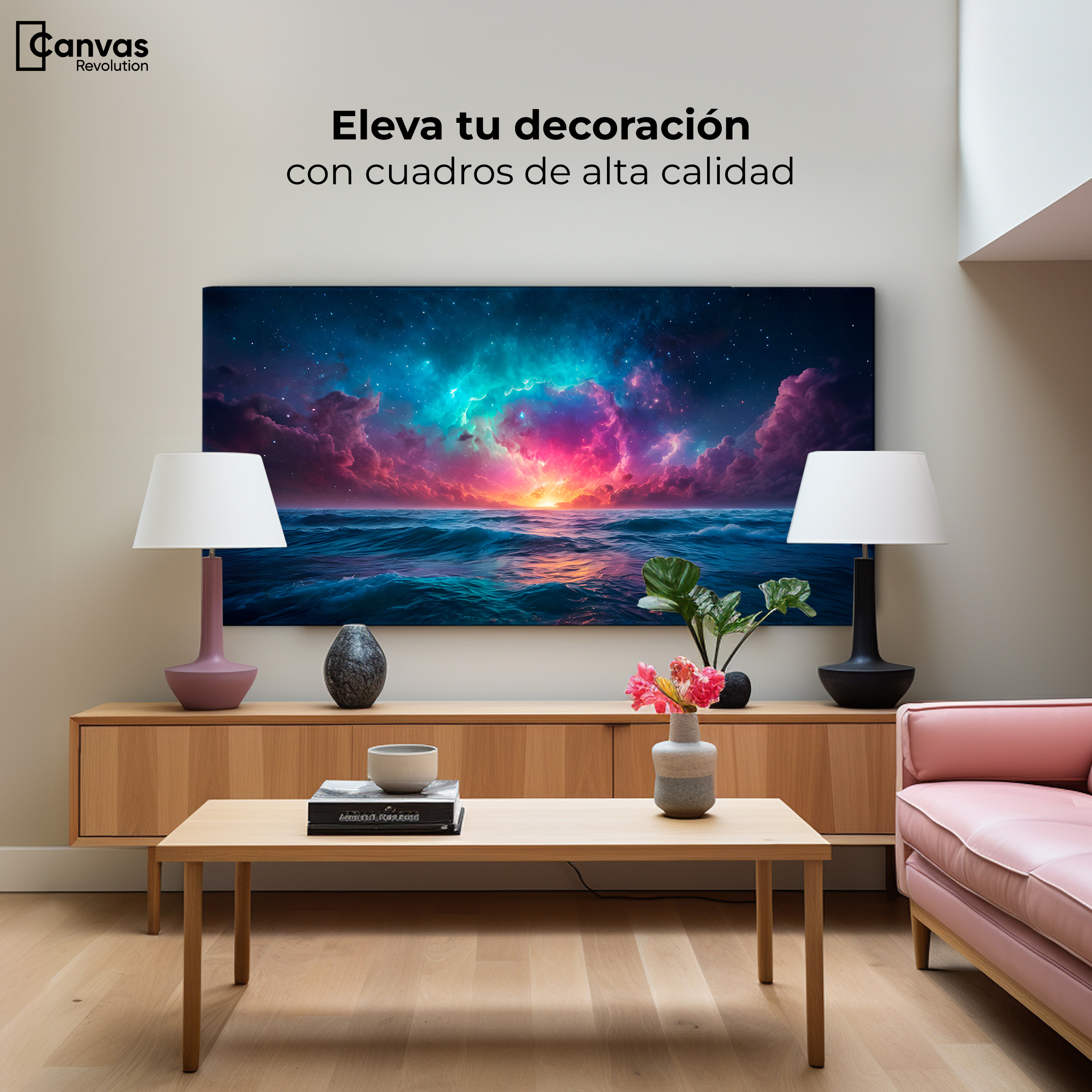 Foto 4 pulgar | Cuadro Decorativo Canvas Aurora Marítima 160x80