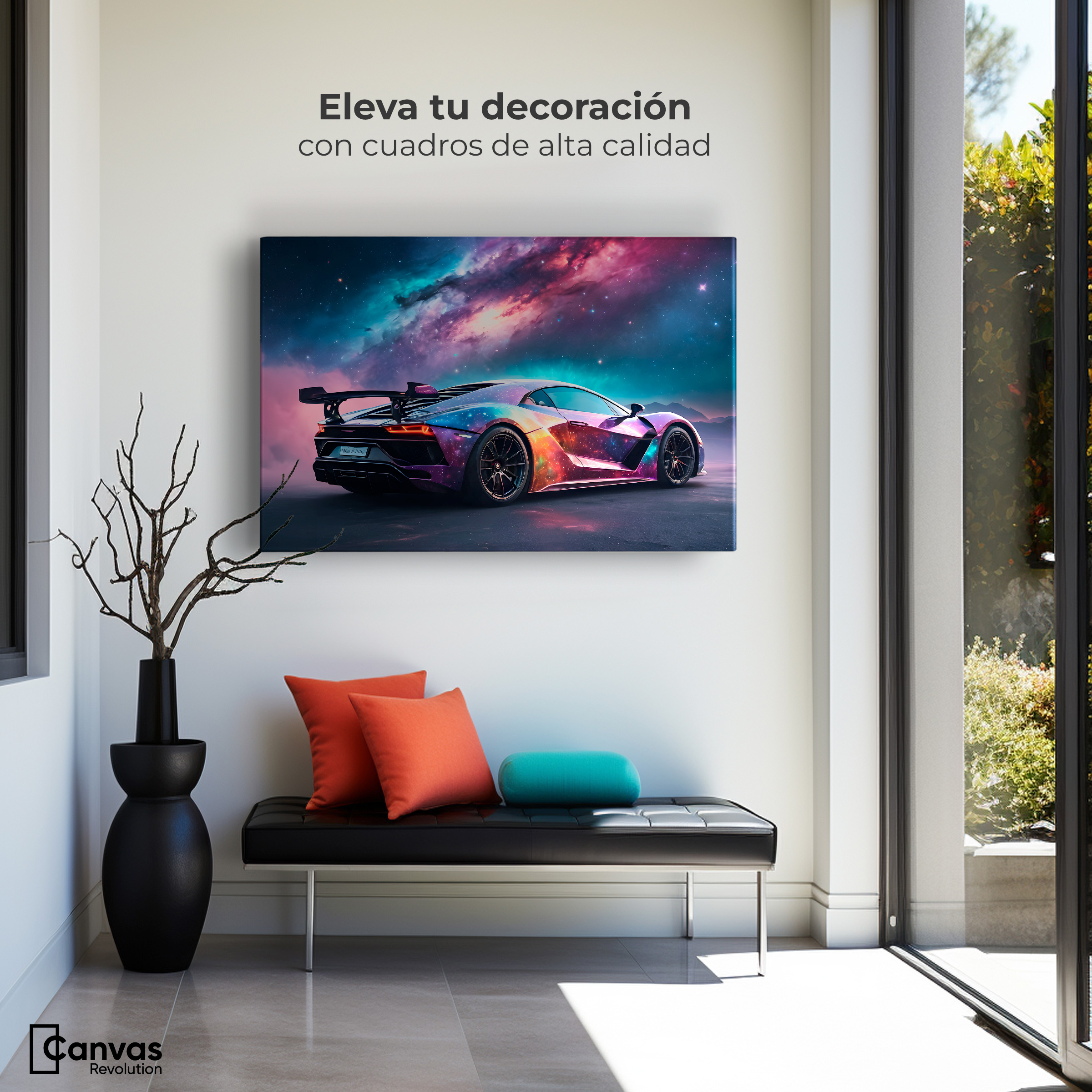 Foto 4 pulgar | Cuadro Decorativo Canvas Lamborghini Cósmico 90x60