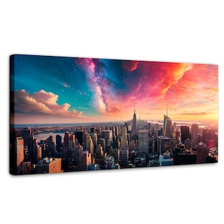 Foto 1 | Cuadro Decorativo Canvas New York Nebuloso 160x80