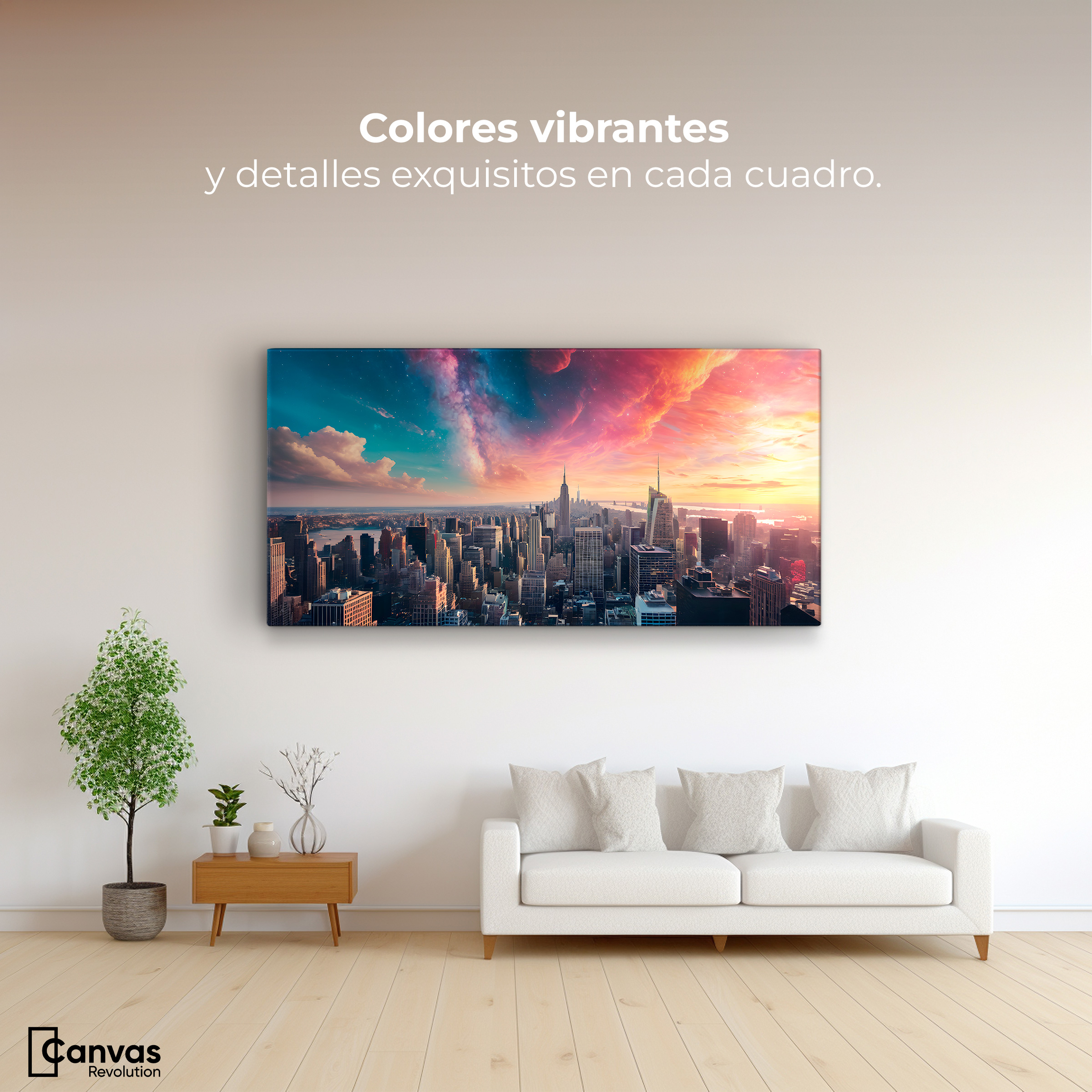 Foto 3 pulgar | Cuadro Decorativo Canvas New York Nebuloso 160x80