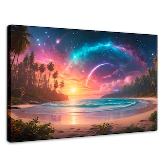 Foto 1 | Cuadro Decorativo Canvas Atardecer Galáctico 90x60