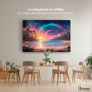 Foto 2 | Cuadro Decorativo Canvas Atardecer Galáctico 90x60