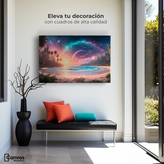 Foto 3 | Cuadro Decorativo Canvas Atardecer Galáctico 90x60