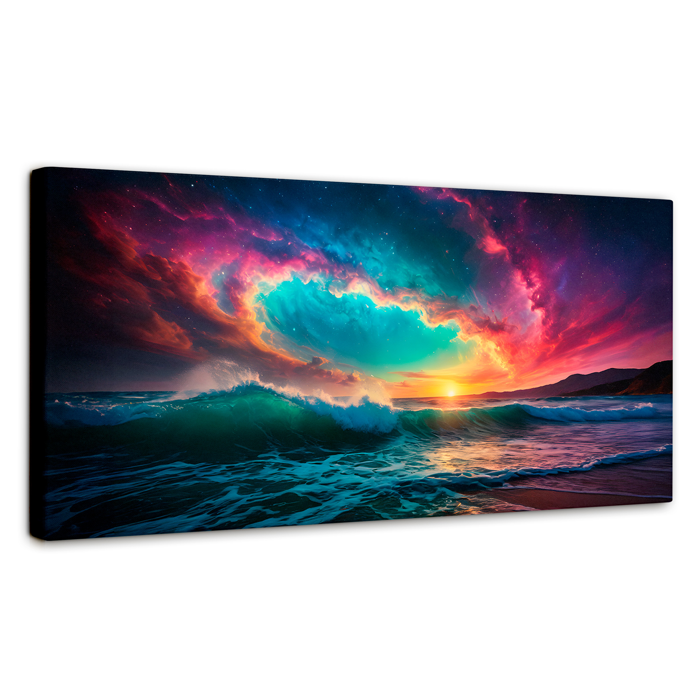 Cuadro Decorativo Canvas Aurora Boreal Naval 160x80