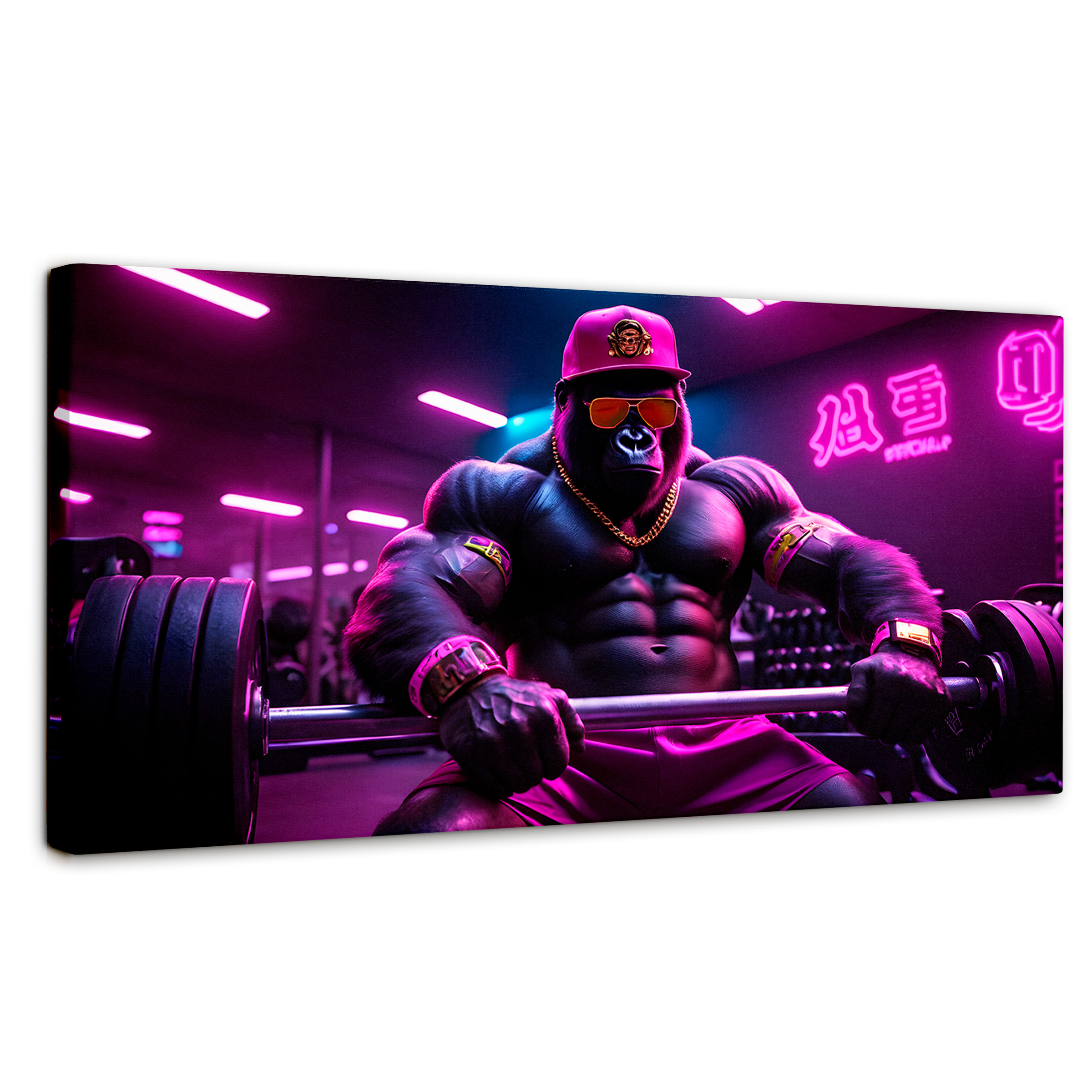 Cuadro Decorativo Canvas Gorila Gimnasio 120x60