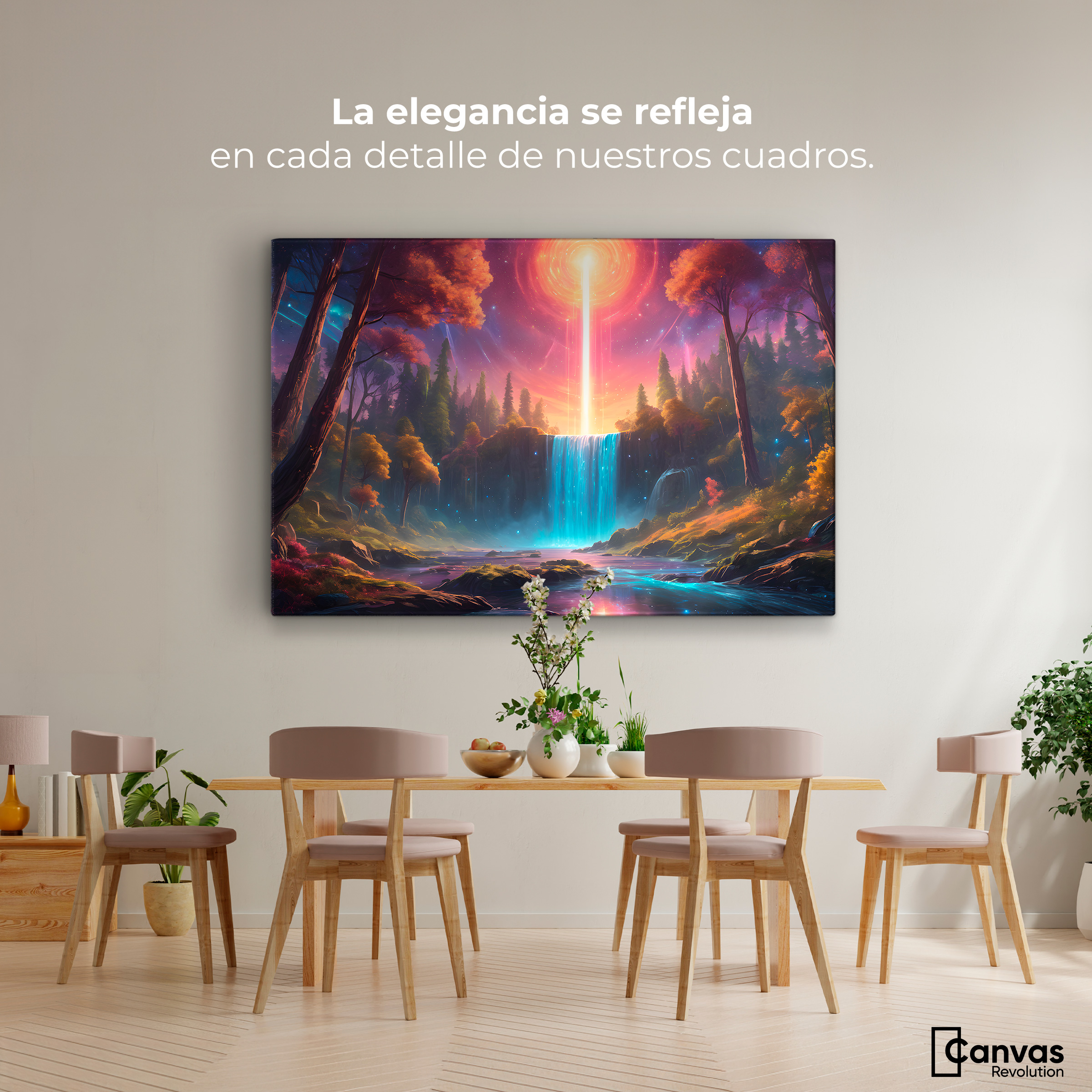 Foto 3 pulgar | Cuadro Decorativo Canvas Cascada Mística 90x60