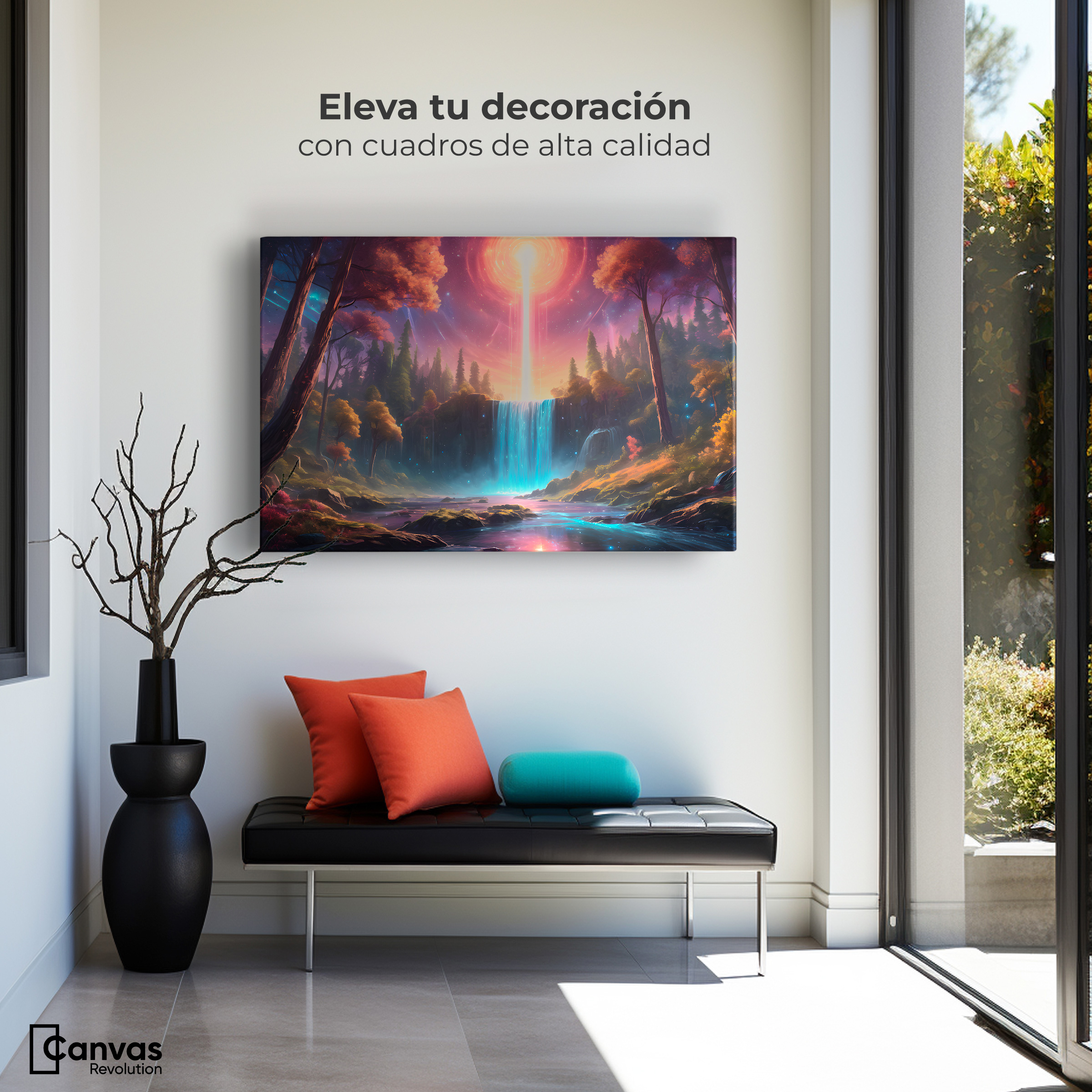 Foto 3 | Cuadro Decorativo Canvas Cascada Mística 90x60