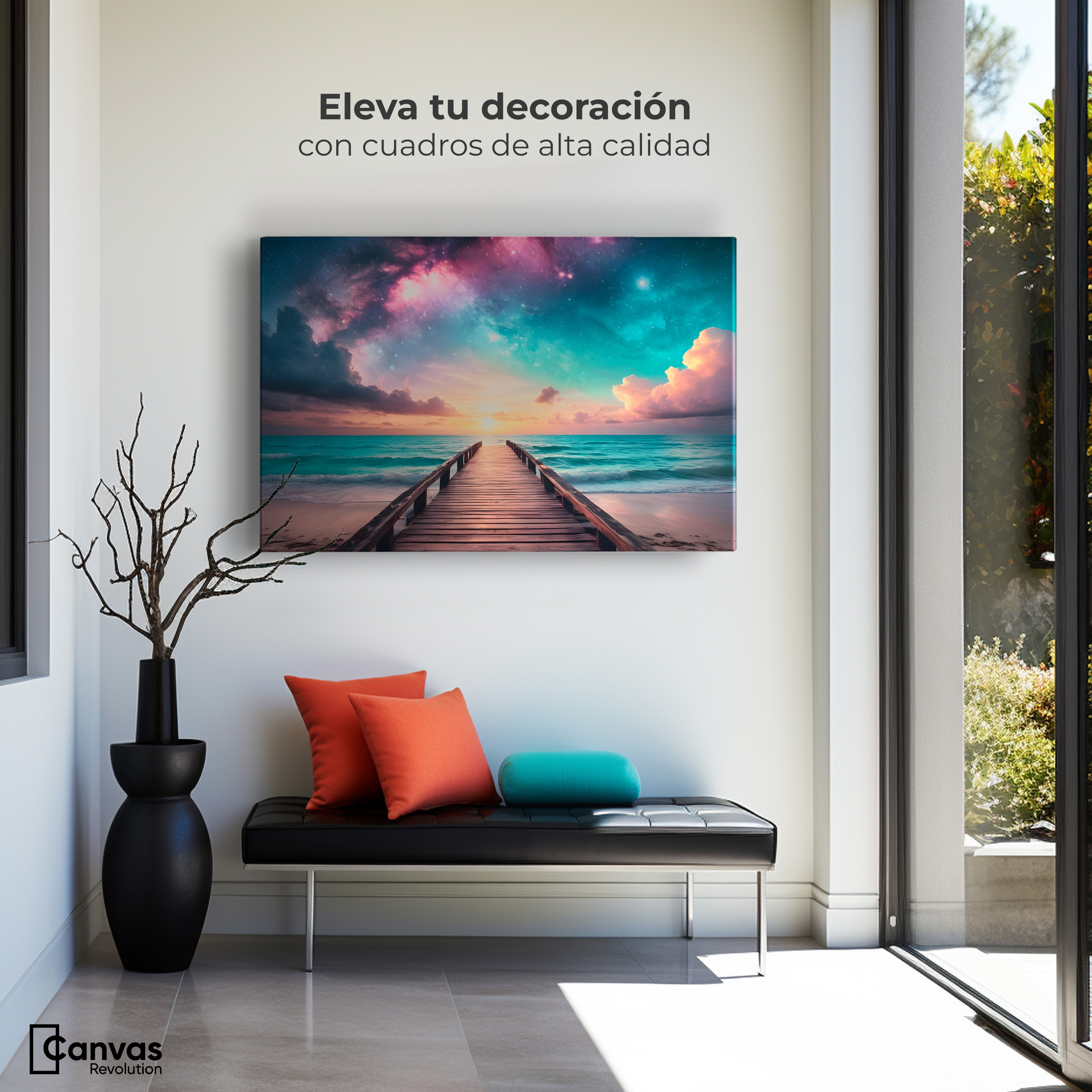 Foto 4 pulgar | Cuadro Decorativo Canvas Muelle Estrellado 90x60