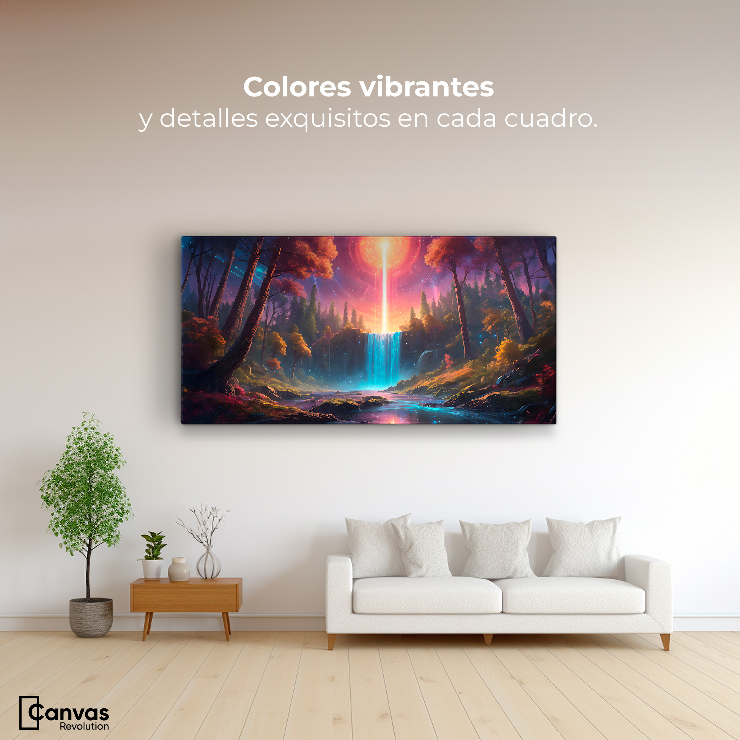 Foto 2 | Cuadro Decorativo Canvas Cascada Mística 160x80