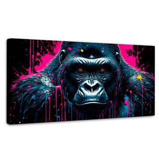 Foto 1 | Cuadro Decorativo Canvas Gorila Negro Splash 120x60