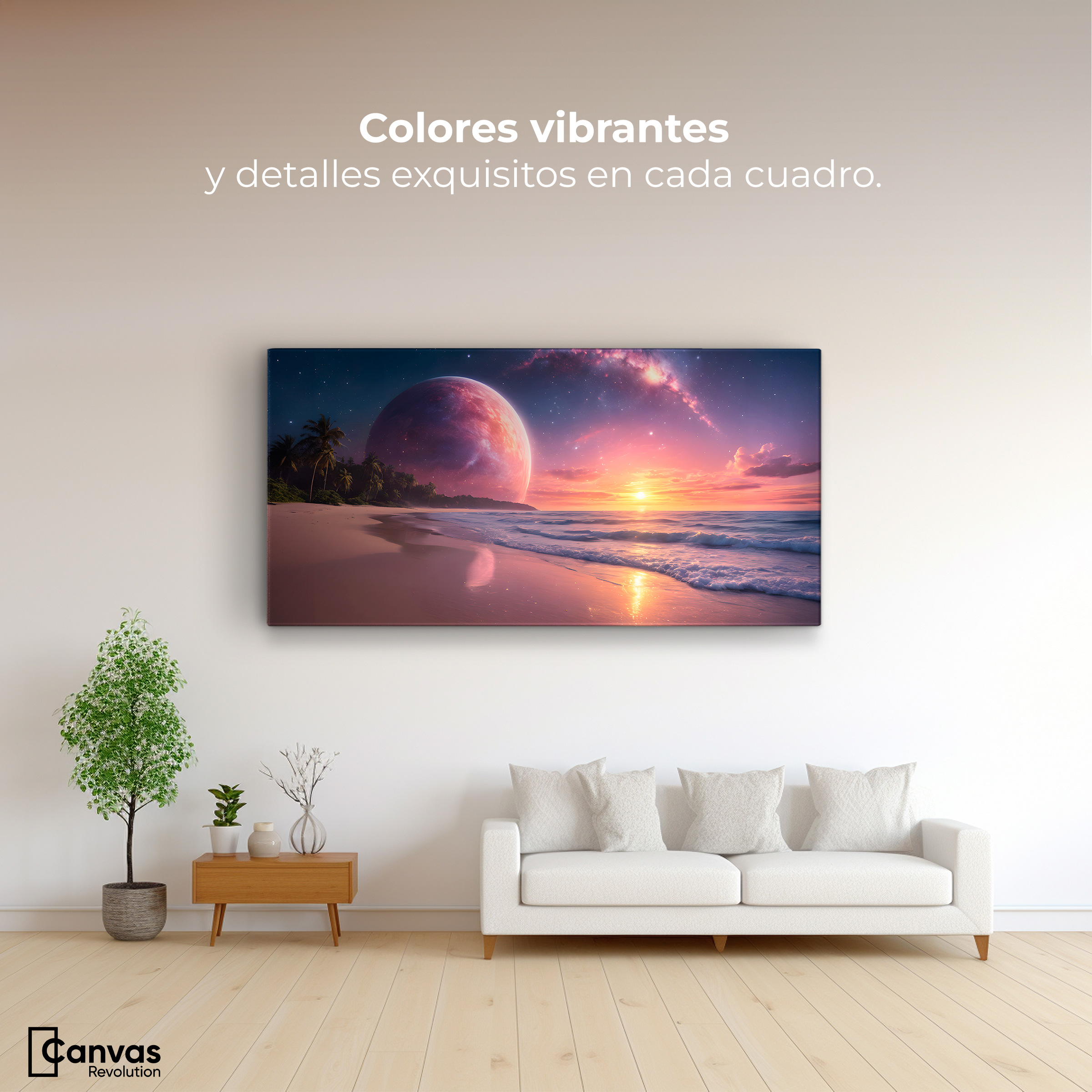 Foto 3 pulgar | Cuadro Decorativo Canvas Cielo Lunar Mágico 90x60