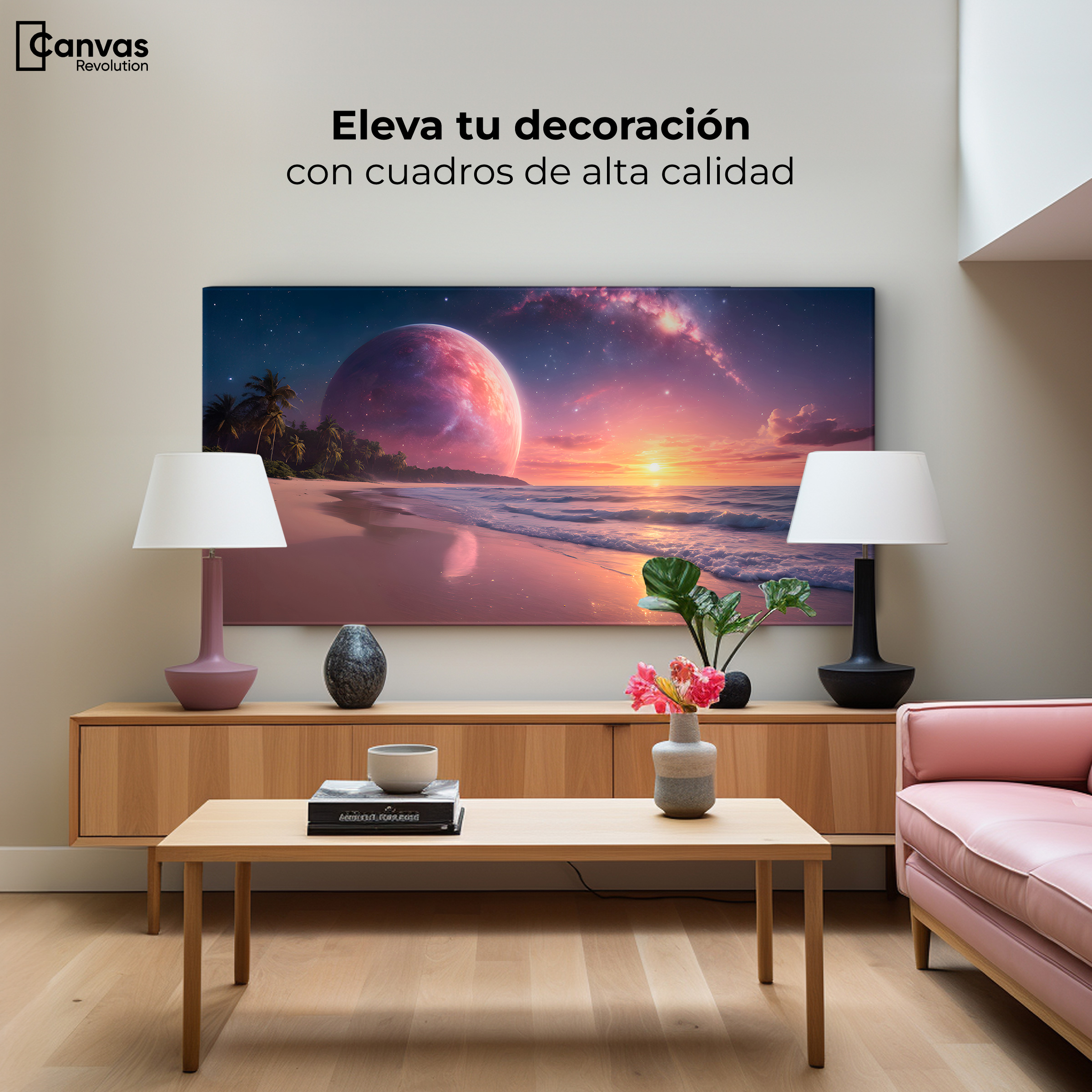 Foto 4 pulgar | Cuadro Decorativo Canvas Cielo Lunar Mágico 90x60