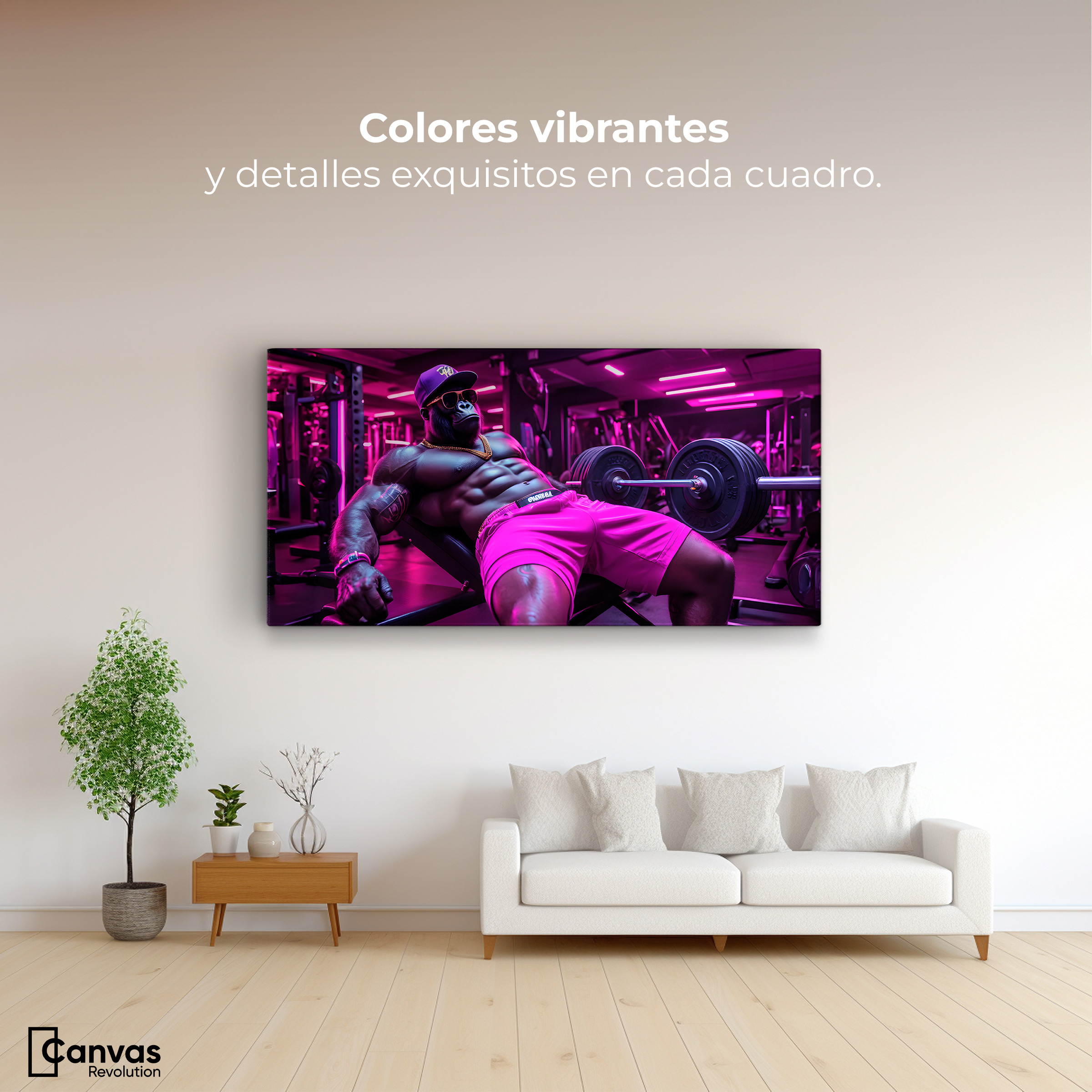 Foto 3 pulgar | Cuadro Decorativo Canvas Musculatura Salvaje 120x60