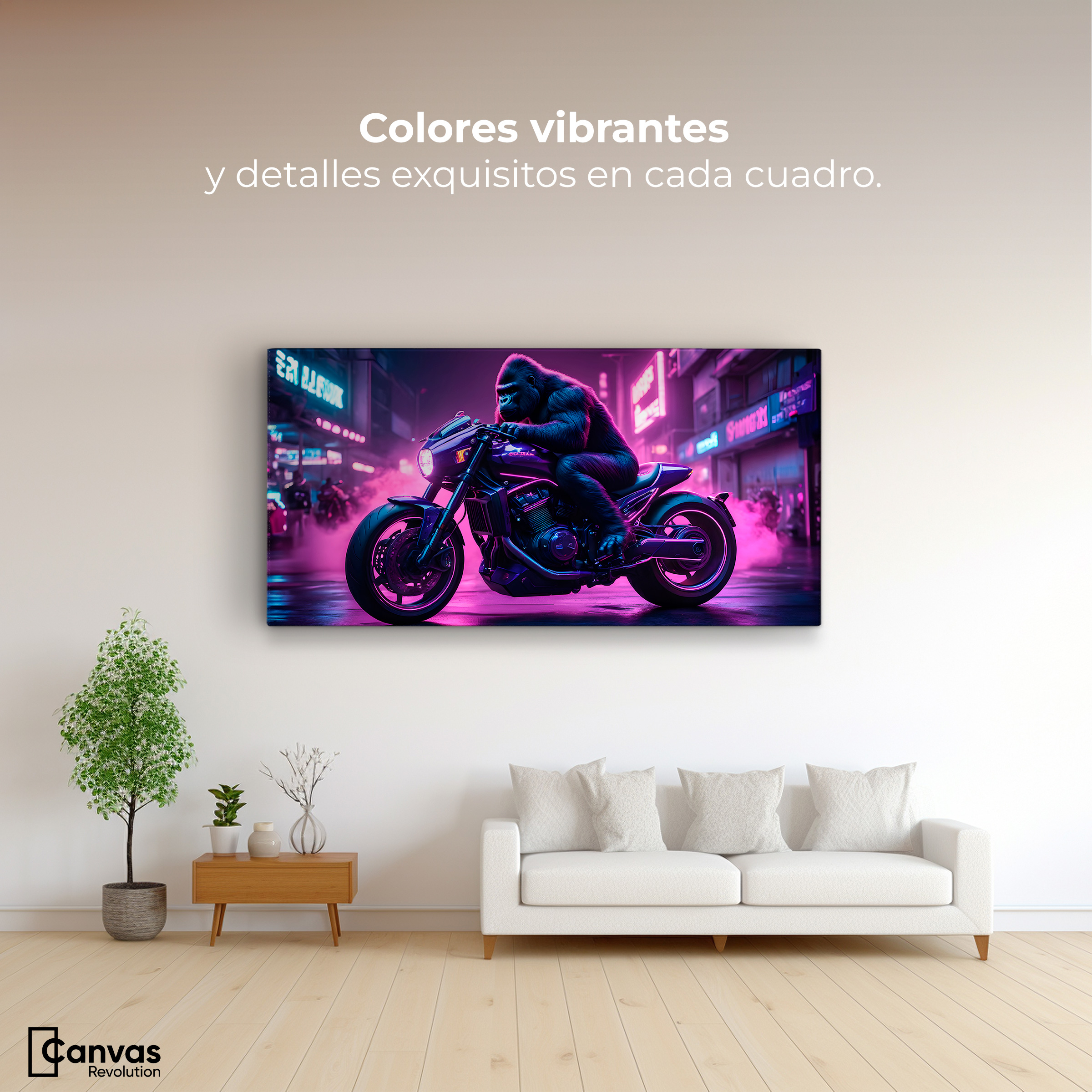 Foto 2 | Cuadro Decorativo Canvas Gorila Motorizado 120x60