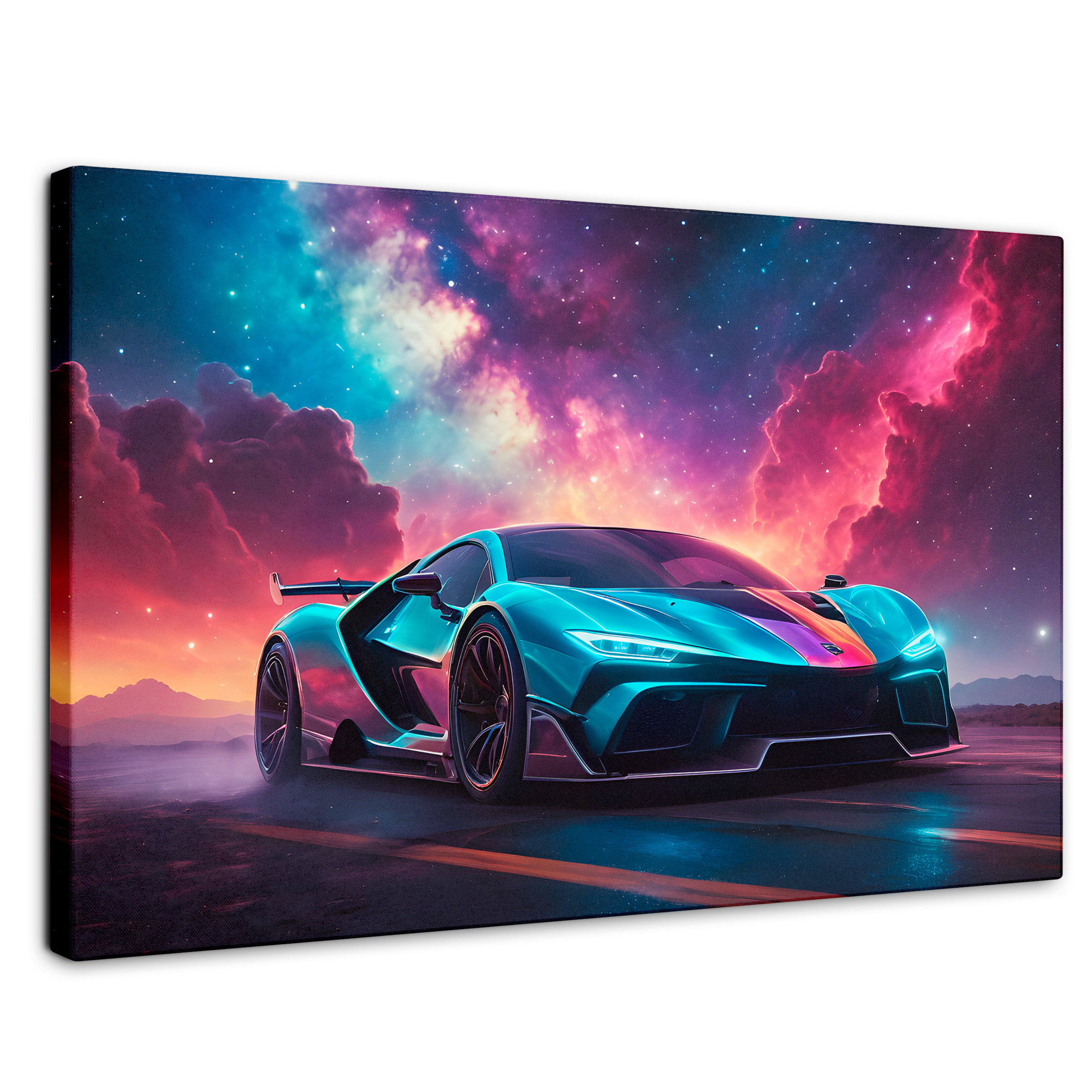 Foto 1 | Cuadro Decorativo Canvas Auto Deportivo Neón 90x60