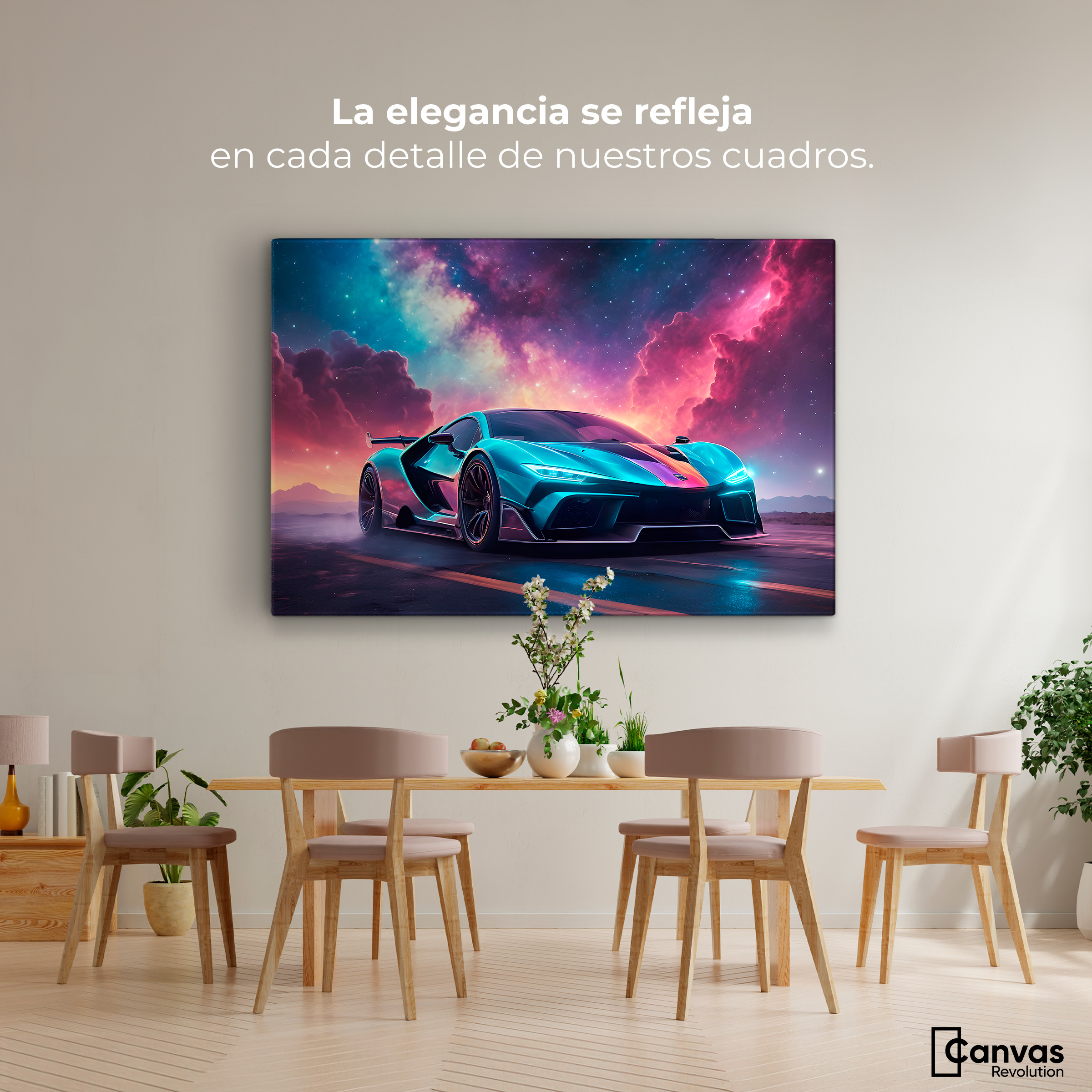 Foto 3 pulgar | Cuadro Decorativo Canvas Auto Deportivo Neón 90x60