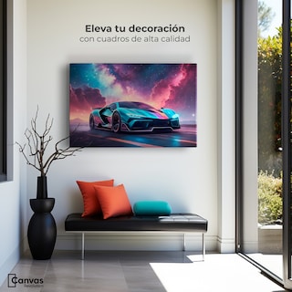 Foto 3 | Cuadro Decorativo Canvas Auto Deportivo Neón 90x60
