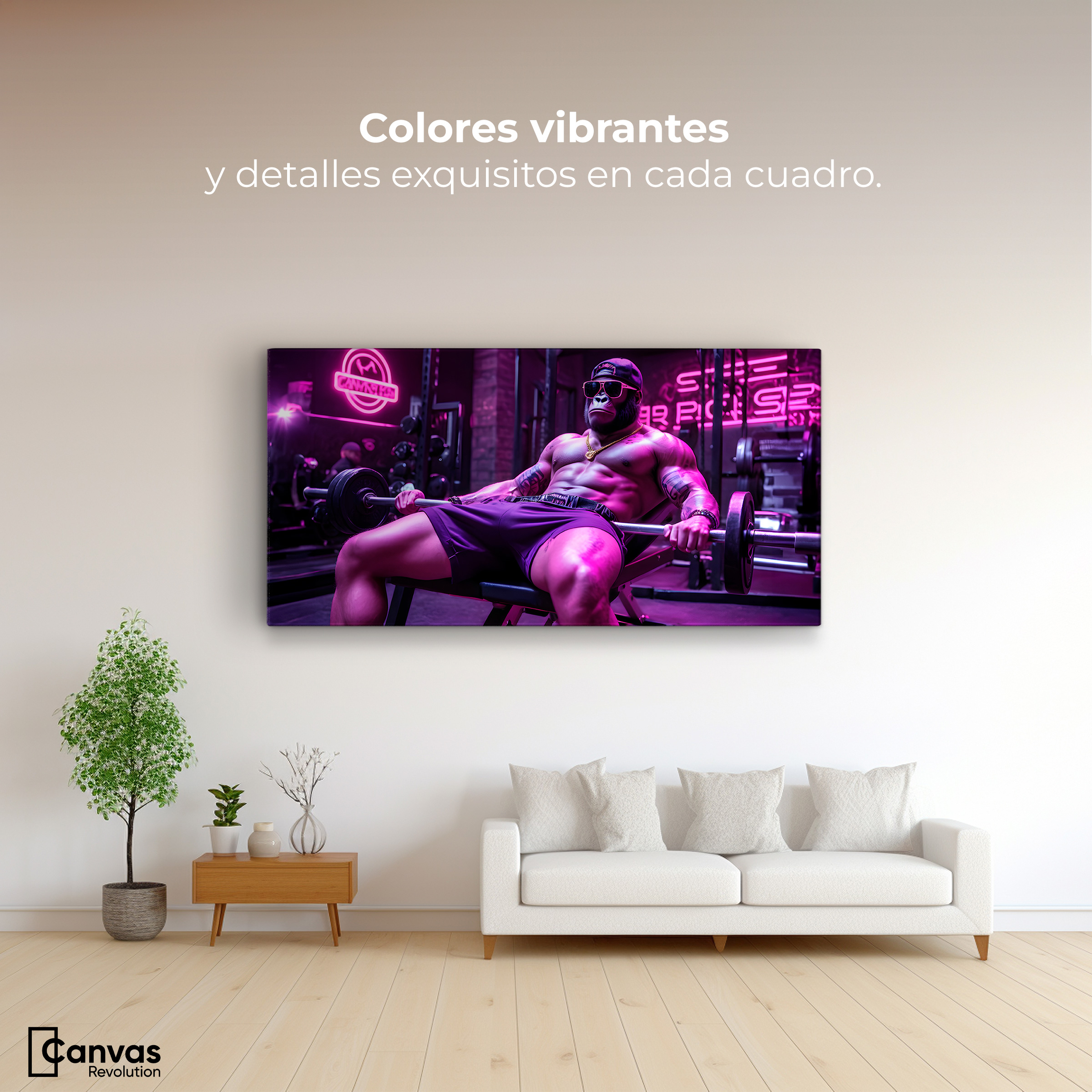 Foto 2 | Cuadro Decorativo Canvas Culturista Gorila 120x60