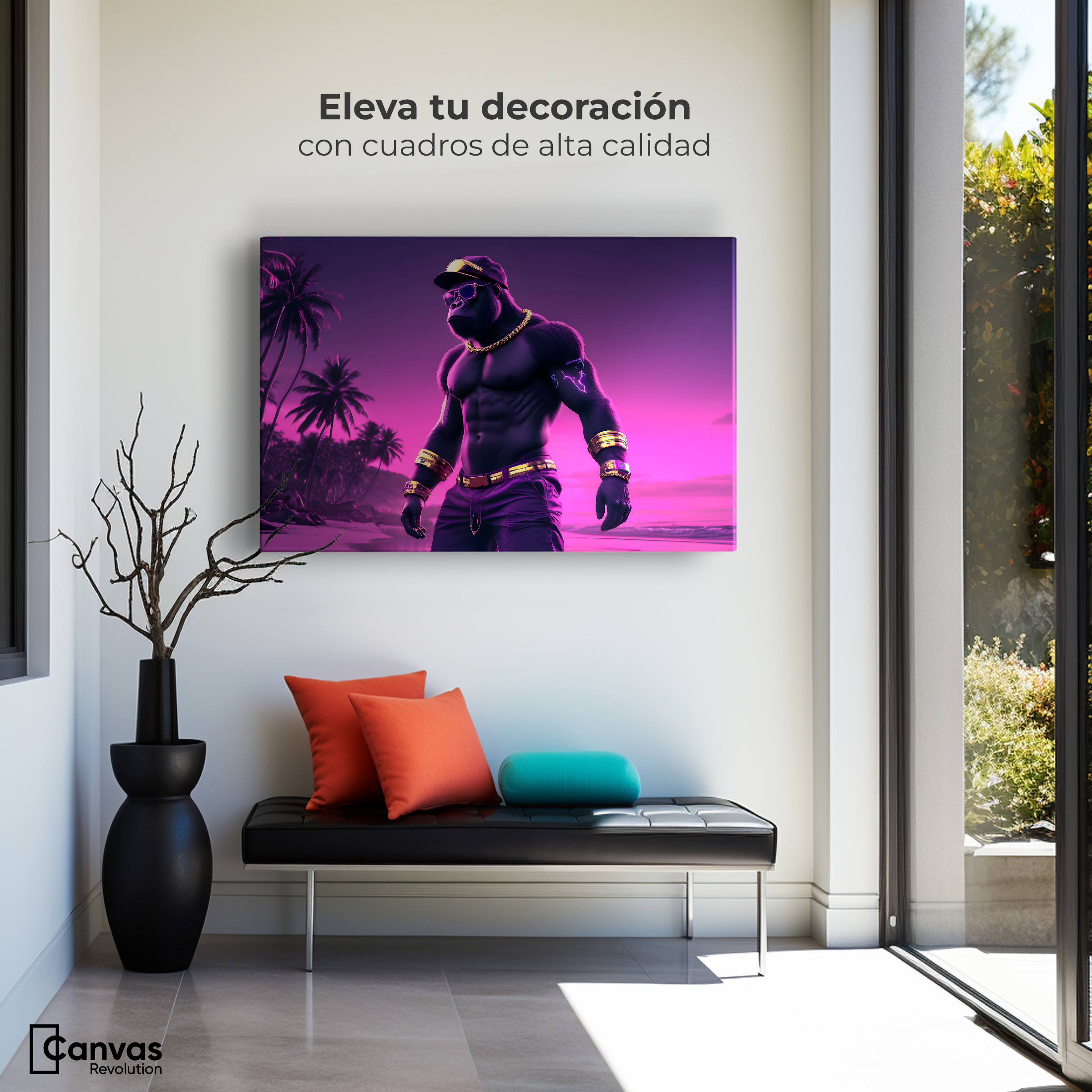 Foto 4 pulgar | Cuadro Decorativo Canvas Sombra Tropical 90x60