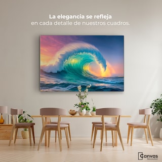 Foto 2 | Cuadro Decorativo Canvas Ola Oceánica Ocaso 90x60