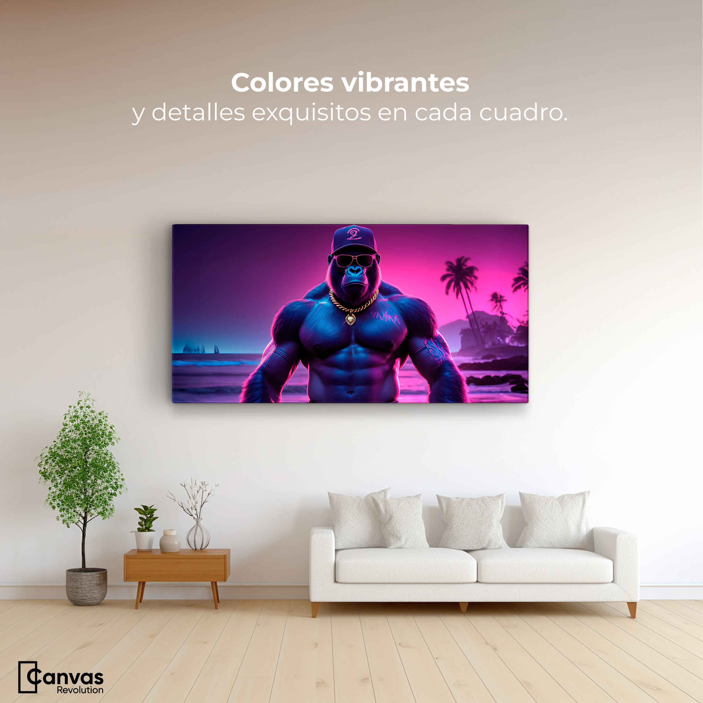 Foto 2 | Cuadro Decorativo Canvas Gorila Musculoso 120x60