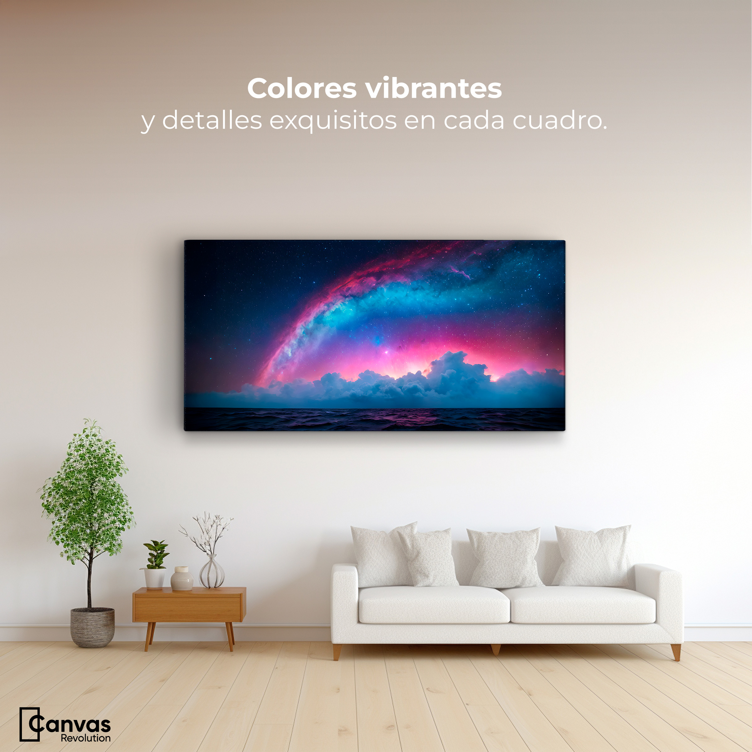 Foto 3 pulgar | Cuadro Decorativo Canvas Nebulosa Celestial 160x80