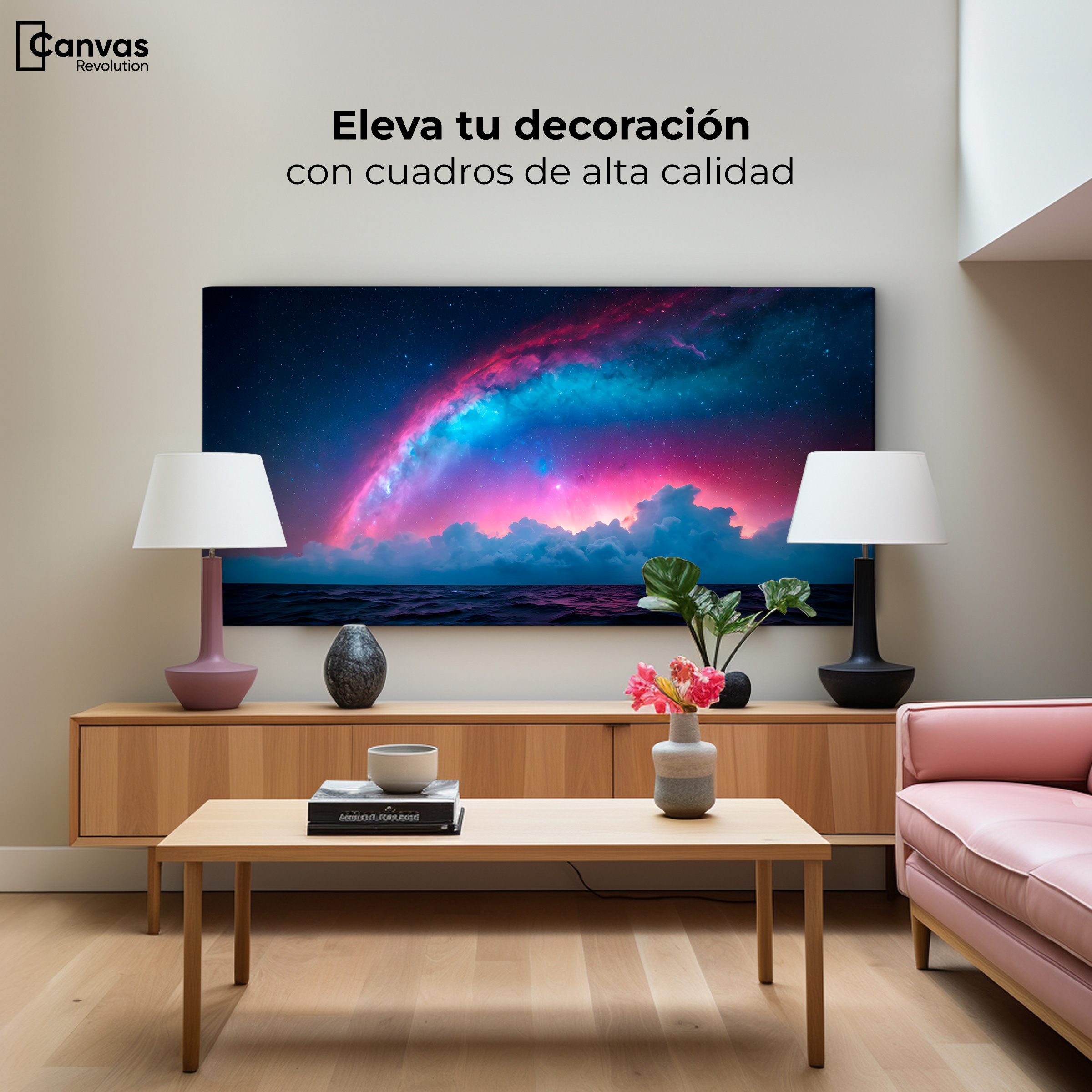 Foto 4 pulgar | Cuadro Decorativo Canvas Nebulosa Celestial 160x80